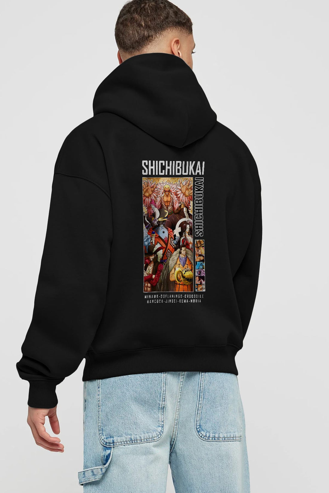 Shichibukai Anime Arka Baskılı Hoodie Oversize Kapüşonlu Sweatshirt Erkek Kadın Unisex