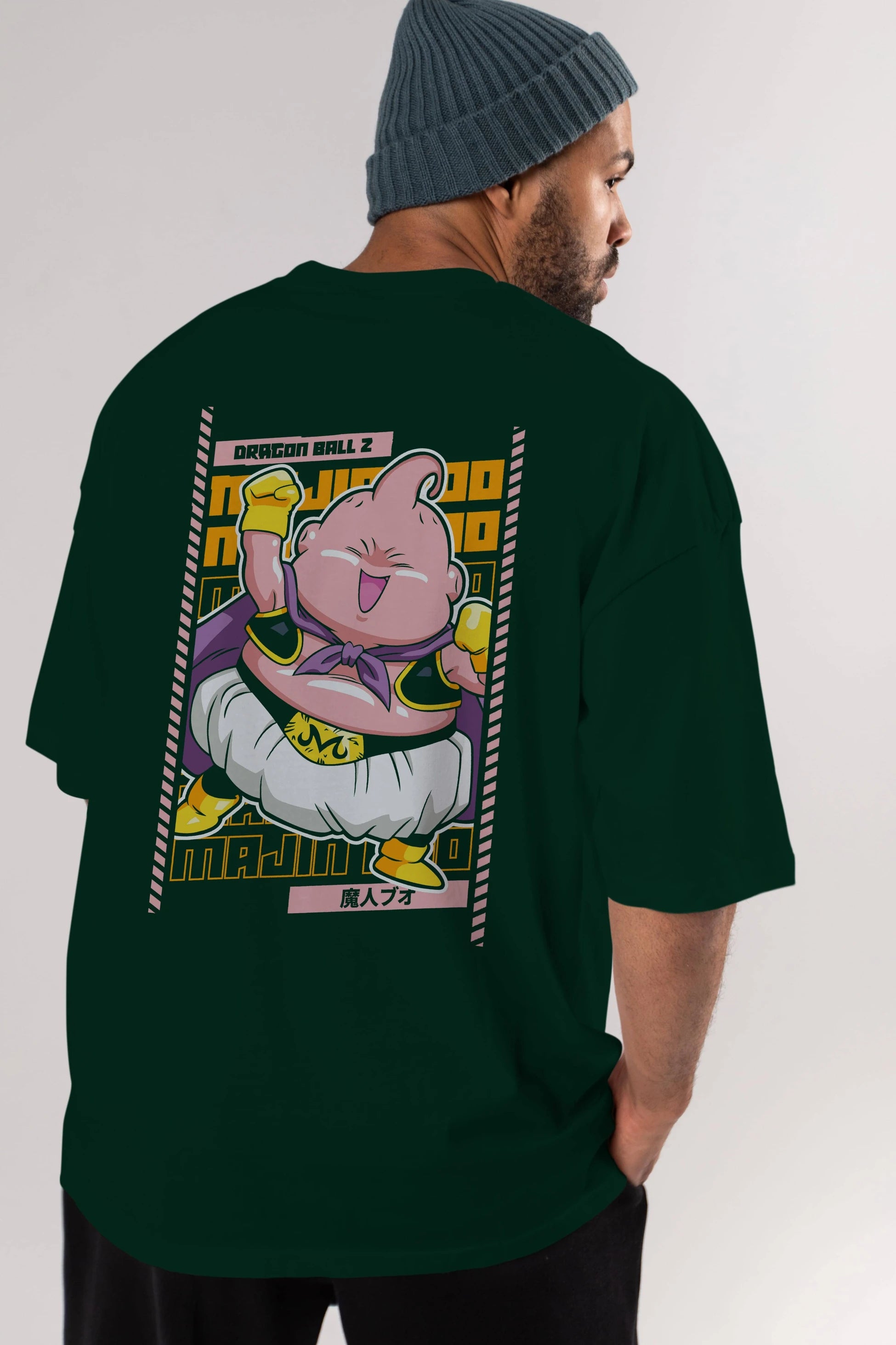 MAJIN BOO1 Anime Arka Baskılı Oversize t-shirt Erkek Kadın Unisex