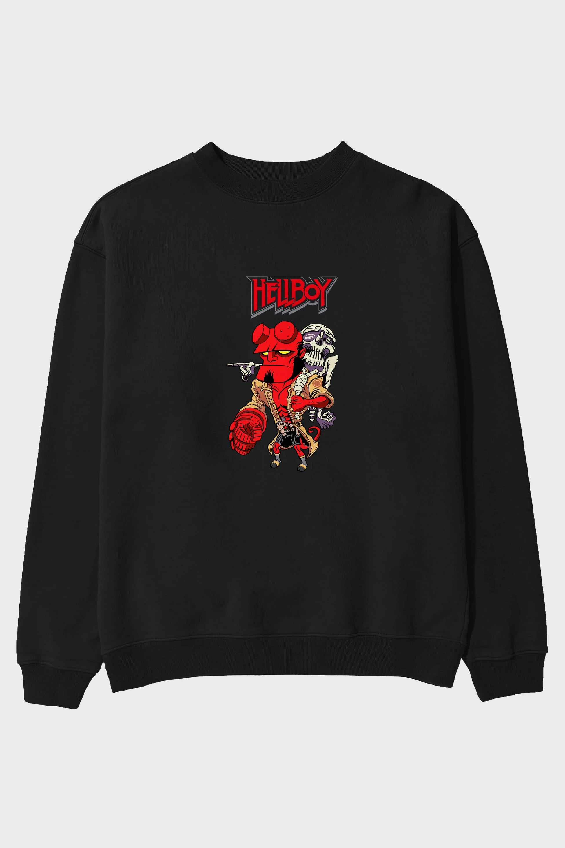Hellboy (2) Ön Baskılı Oversize Sweatshirt Erkek Kadın Unisex