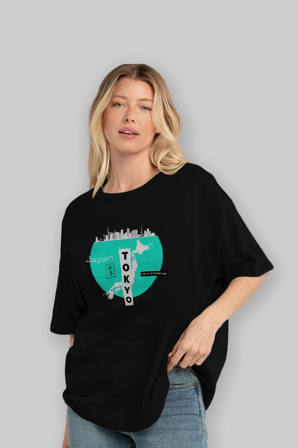 Japan Tokyo Ön Baskılı Oversize t-shirt Erkek Kadın Unisex