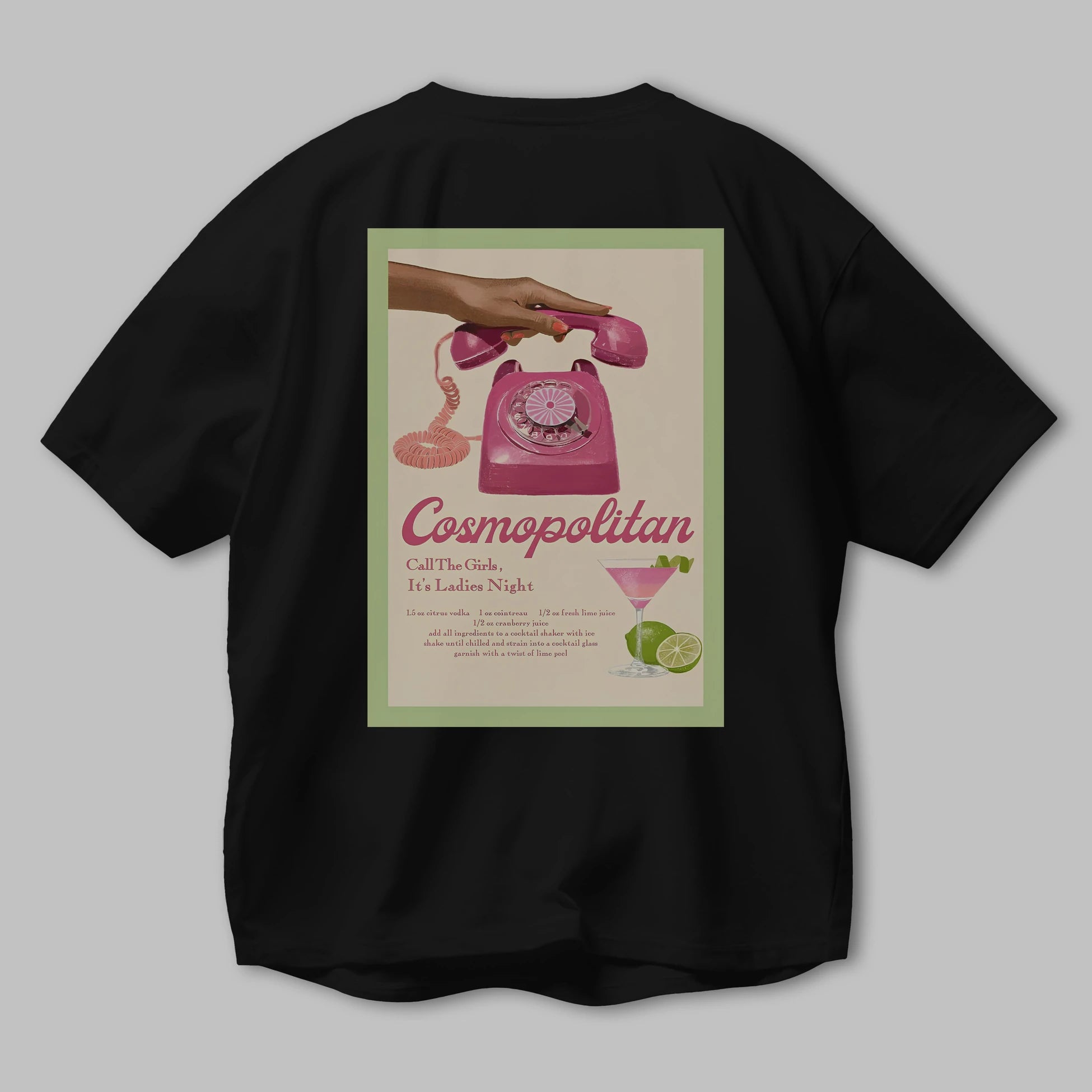 Cosmopolitan 5 Arka Baskılı Oversize t-shirt Erkek Kadın Unisex %100 Pamuk Bisiklet Yaka tişort