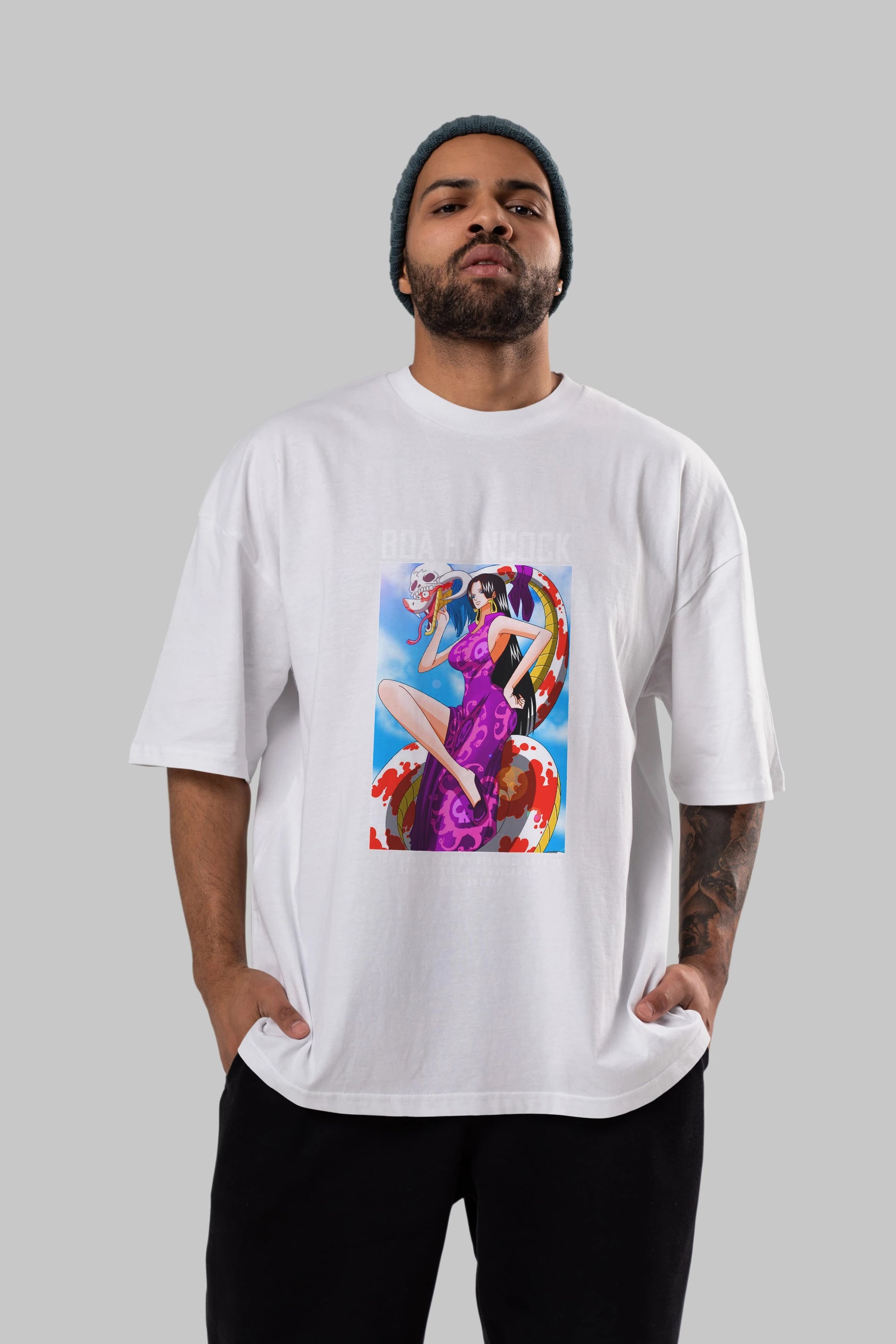 Boa Hancock Anime Ön Baskılı Oversize t-shirt Erkek Kadın Unisex