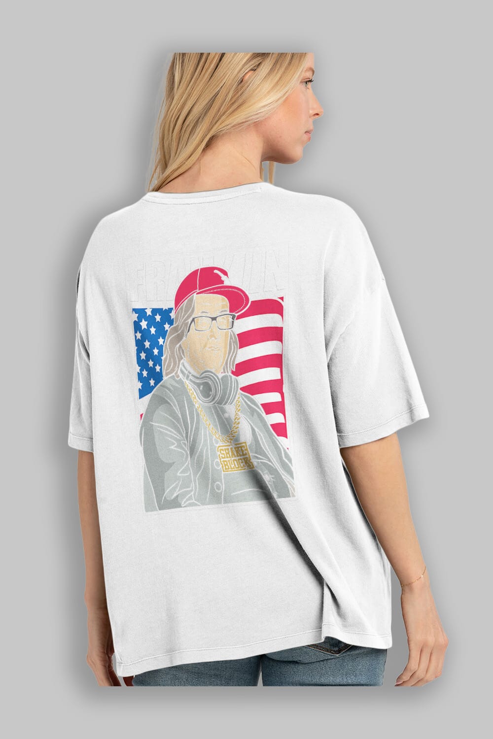 Franklin Rapper Arka Baskılı Oversize t-shirt Erkek Kadın Unisex %100 Pamuk tişort