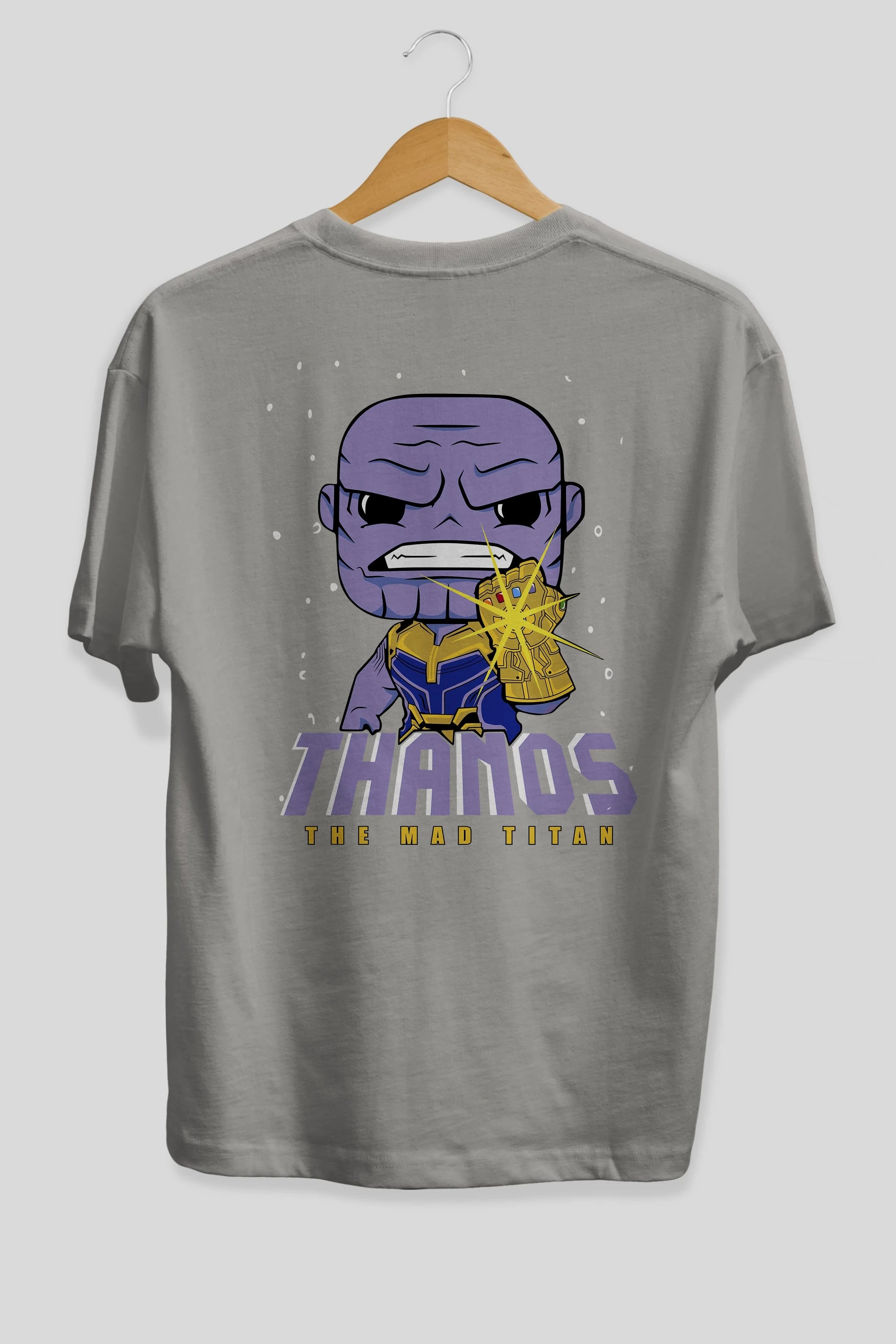 Thanos (1) Arka Baskılı Oversize t-shirt Erkek Kadın Unisex %100 Pamuk Bisiklet Yaka tişort