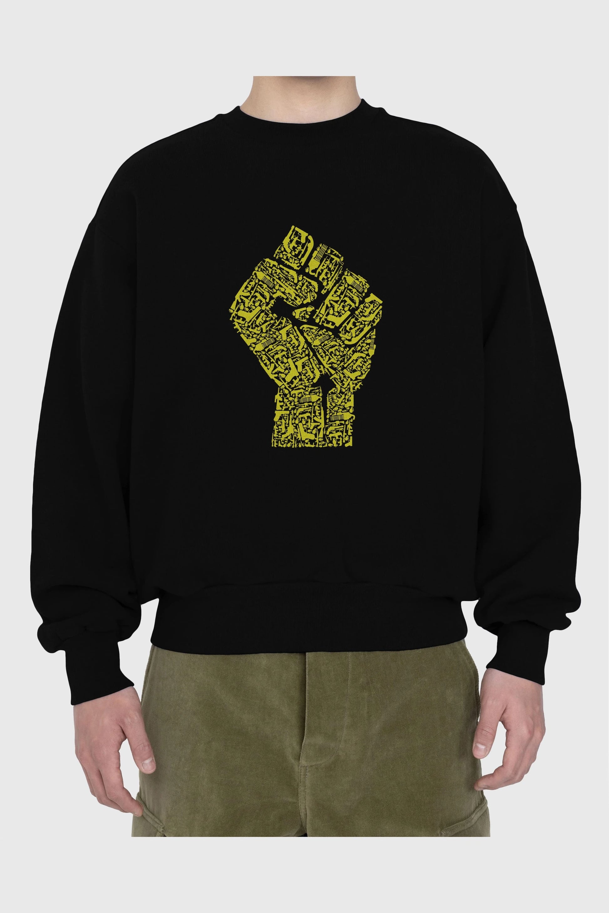 Hand Of Revolution Ön Baskılı Oversize Sweatshirt Erkek Kadın Unisex