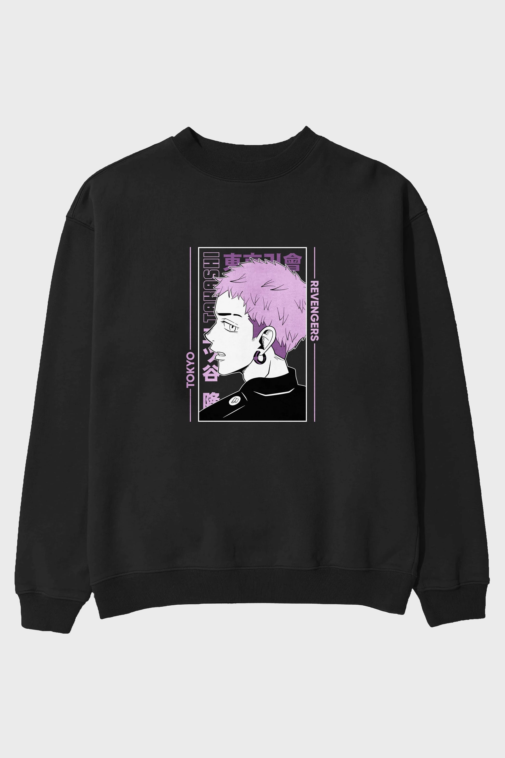 Takashi Mitsuya Anime Ön Baskılı Oversize Sweatshirt Erkek Kadın Unisex