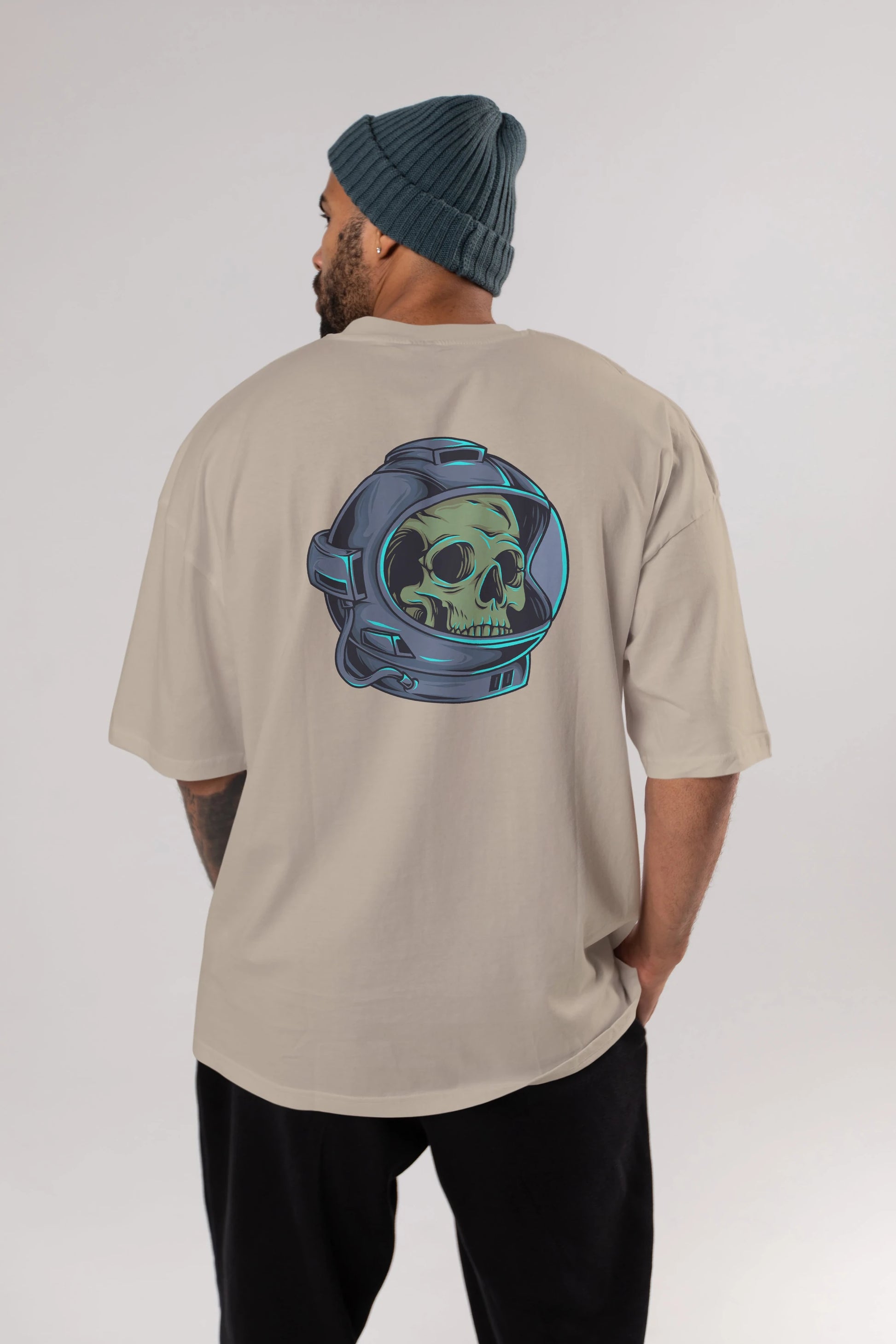 Astroskull Arka Baskılı Oversize t-shirt Erkek Kadın Unisex