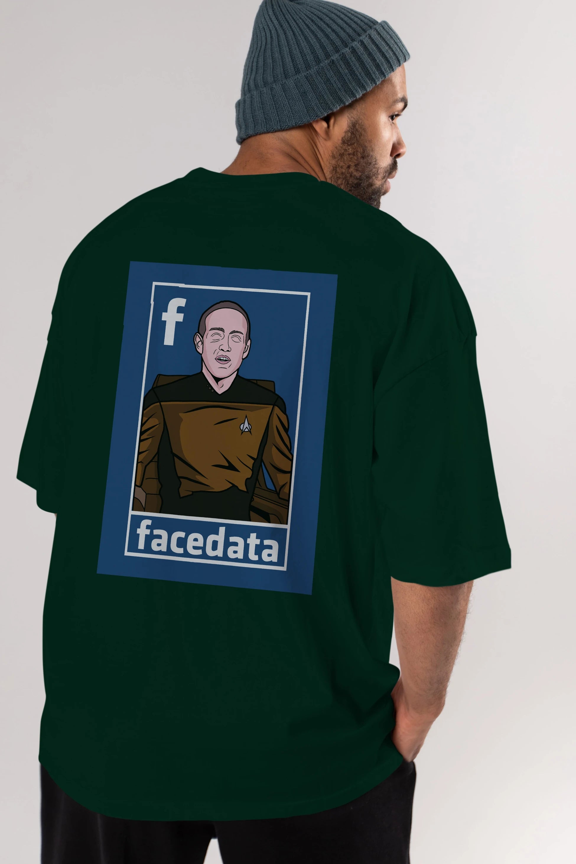 Zukerberg Data Arka Baskılı Oversize t-shirt Erkek Kadın Unisex %100 Pamuk tişort