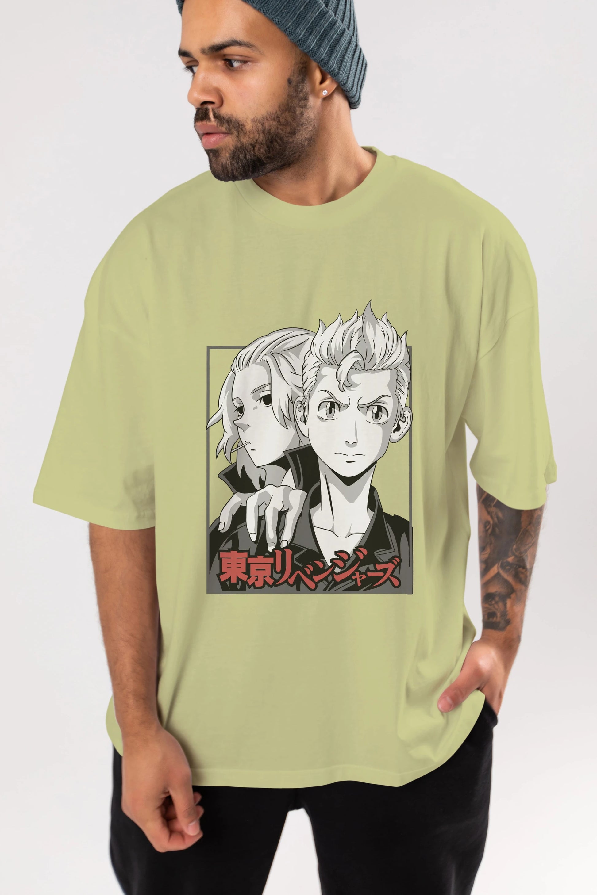 TOKYO REVENGERS Anime Ön Baskılı Oversize t-shirt %100 pamuk Erkek Kadın Unisex
