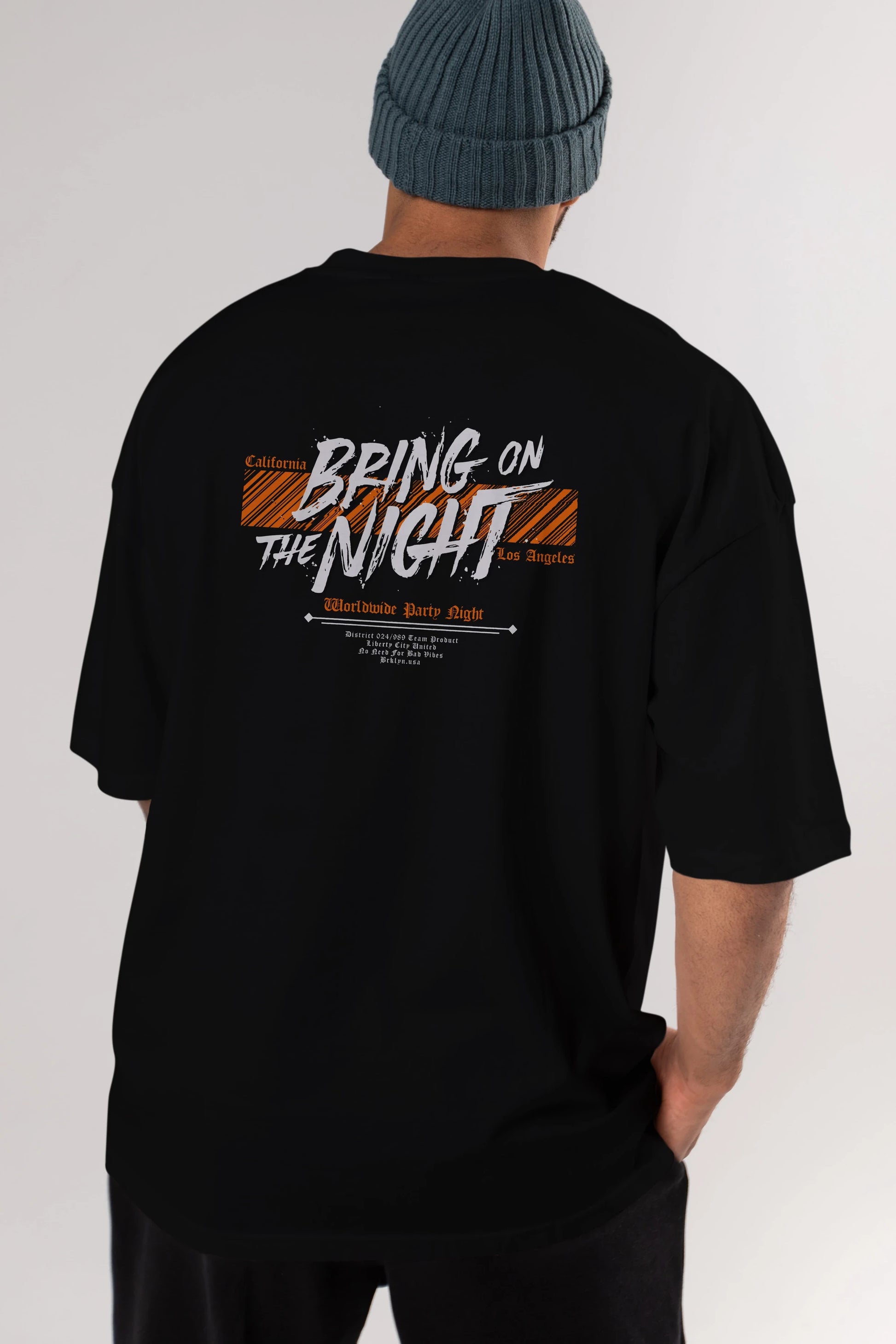 Bring on The Night Arka Baskılı Oversize t-shirt Erkek Kadın Unisex