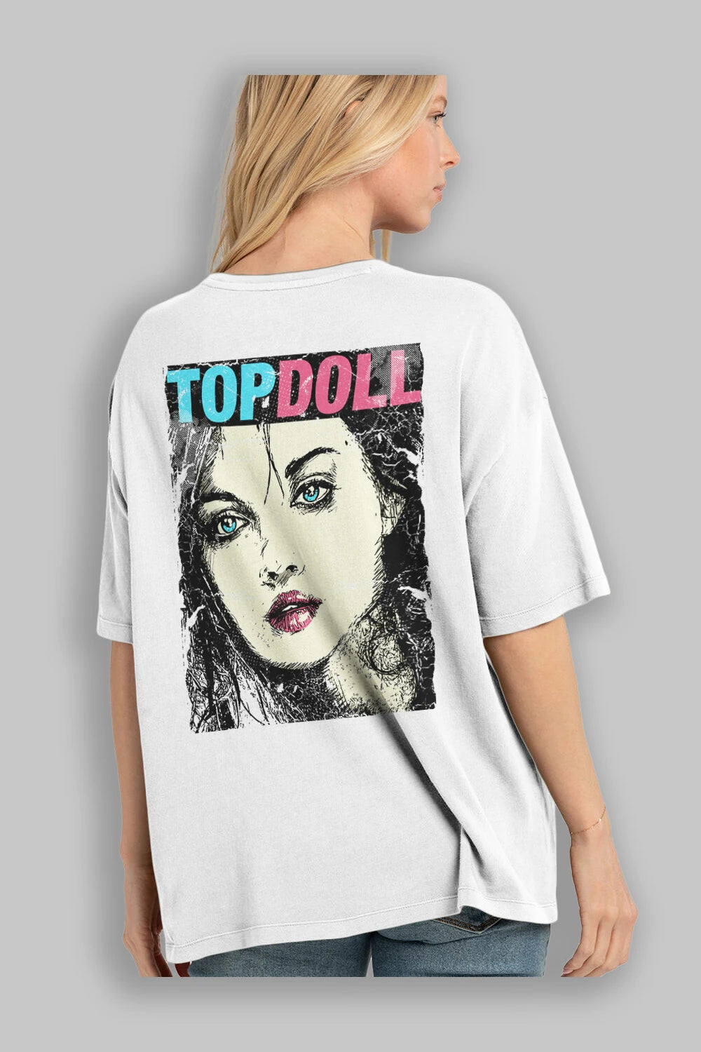 Topdoll Streetwear Arka Baskılı Oversize t-shirt Erkek Kadın Unisex