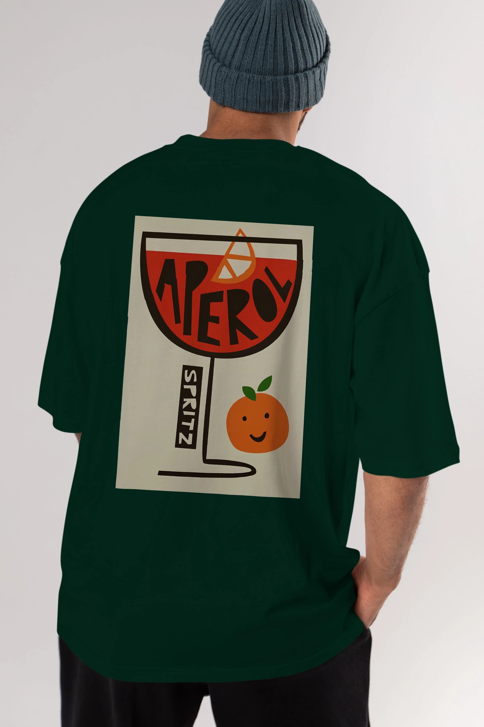 Aperol Spritz 9 Arka Baskılı Oversize t-shirt Erkek Kadın Unisex %100 Pamuk Bisiklet Yaka tişort