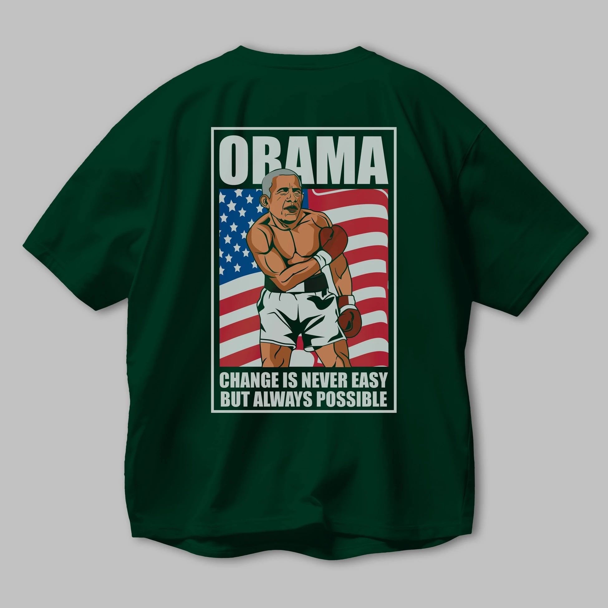 Obama Arka Baskılı Oversize t-shirt Erkek Kadın Unisex %100 Pamuk tişort