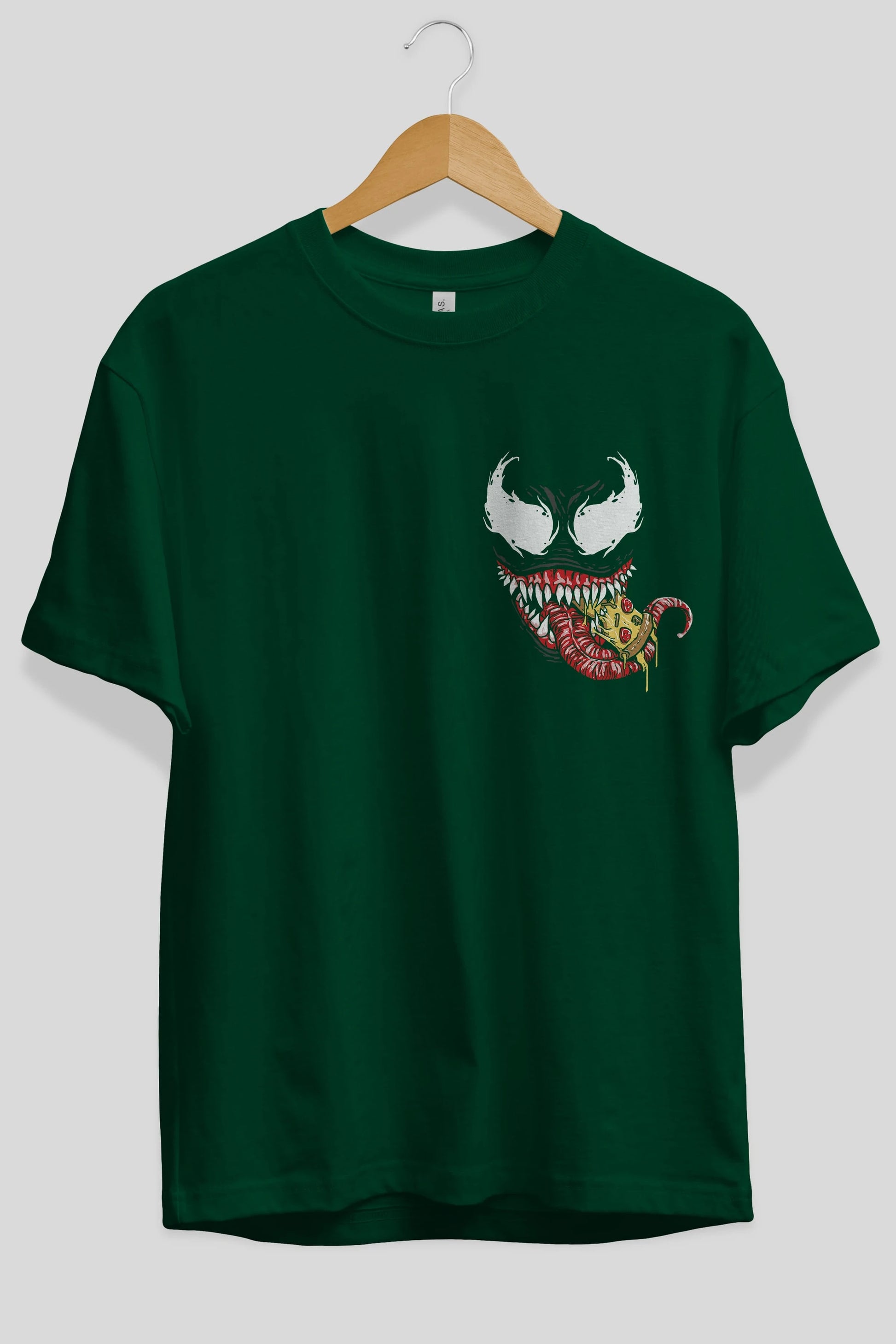Venom (1) Ön Sol Baskılı Oversize t-shirt Erkek Kadın Unisex %100 Pamuk Bisiklet Yaka tişort