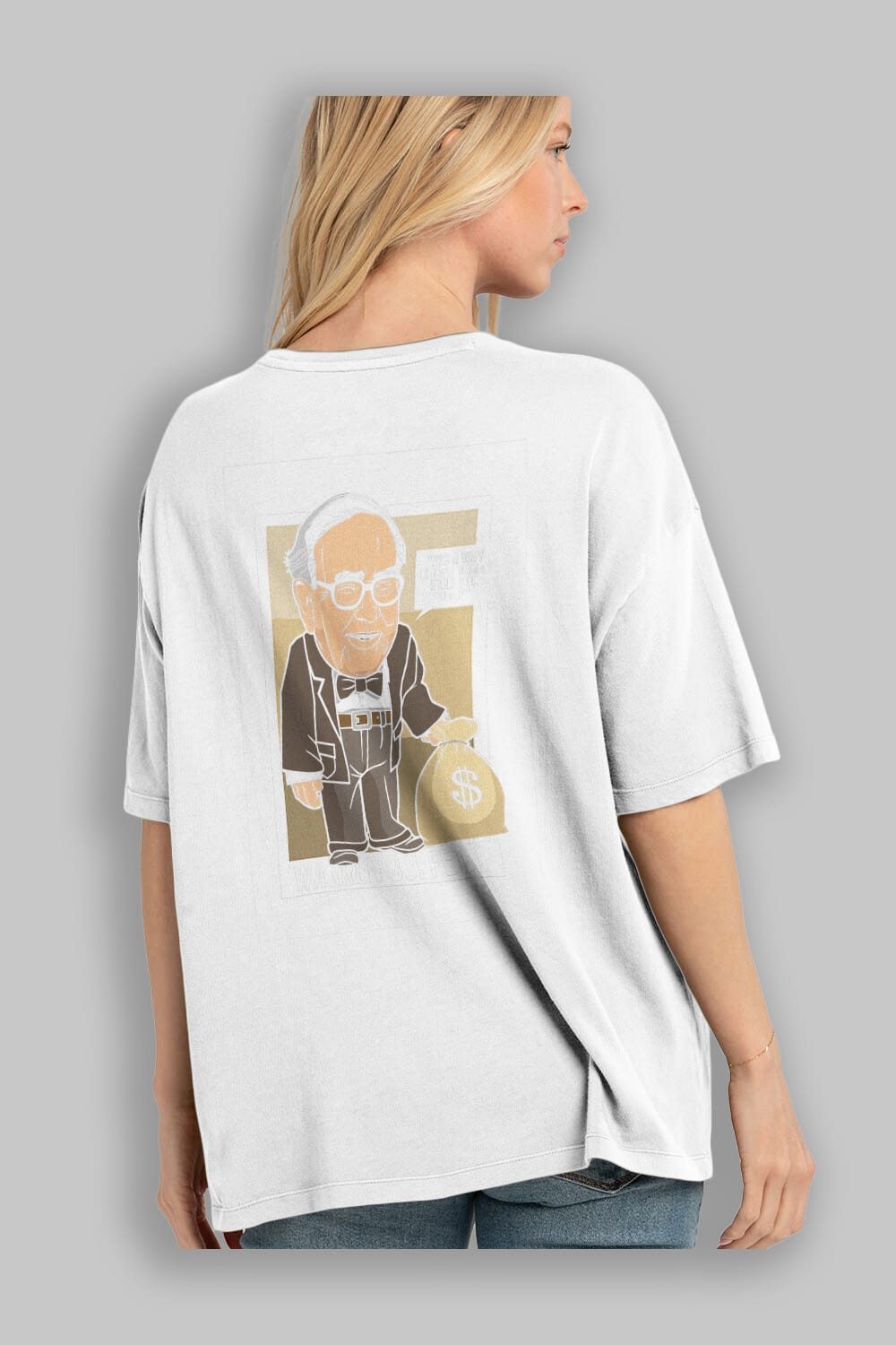 Warren Buffet Up Carl Arka Baskılı Oversize t-shirt Erkek Kadın Unisex %100 Pamuk tişort