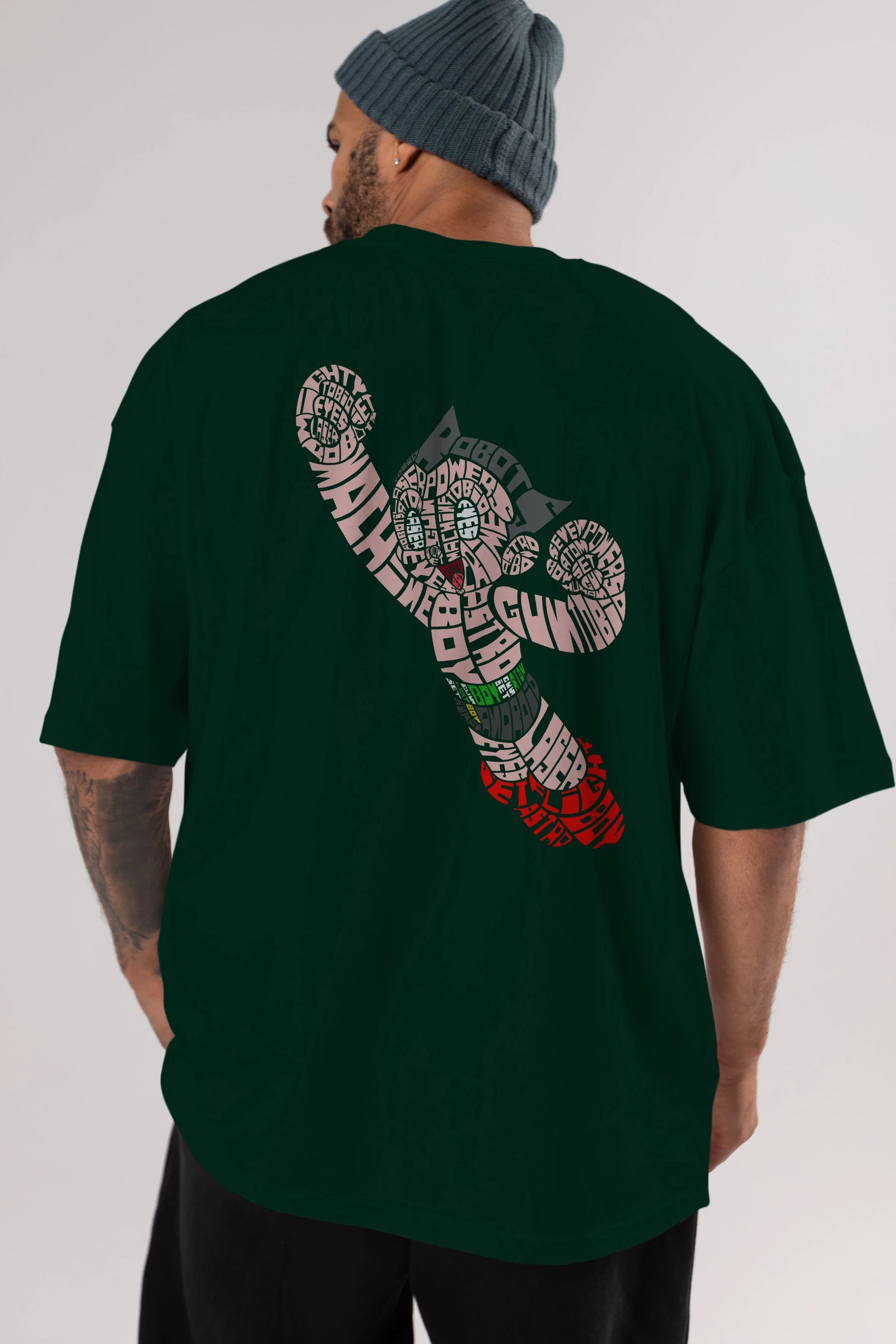 Astroboy Arka Baskılı Oversize t-shirt %100 pamuk Erkek Kadın Unisex