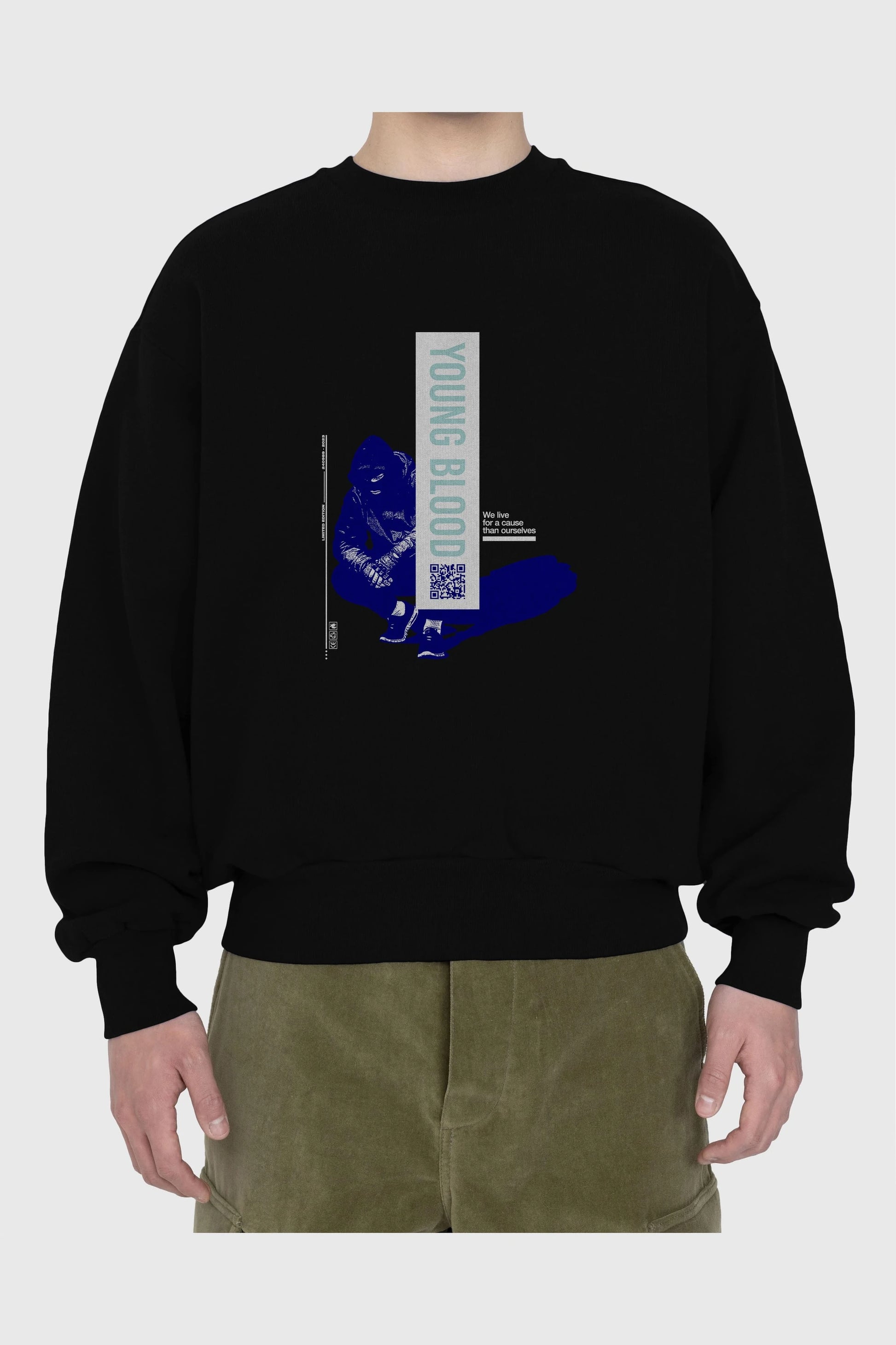 Young Blood Ön Baskılı Oversize Sweatshirt Erkek Kadın Unisex