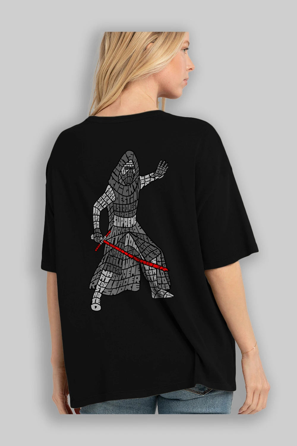 Kylo Arka Baskılı Oversize t-shirt %100 pamuk Erkek Kadın Unisex