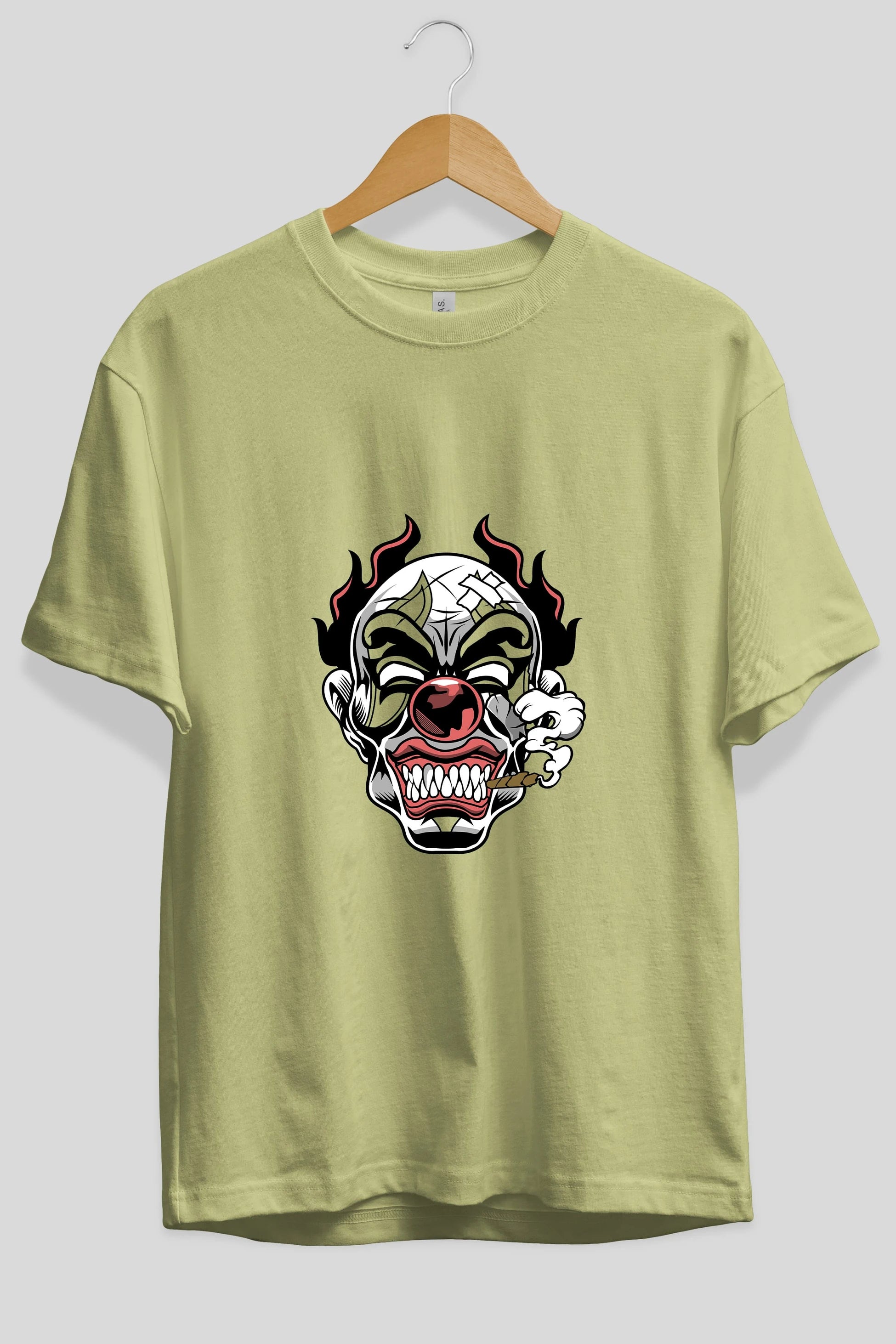 Clown Horror Ön Baskılı Oversize t-shirt Erkek Kadın Unisex %100 Pamuk tişort