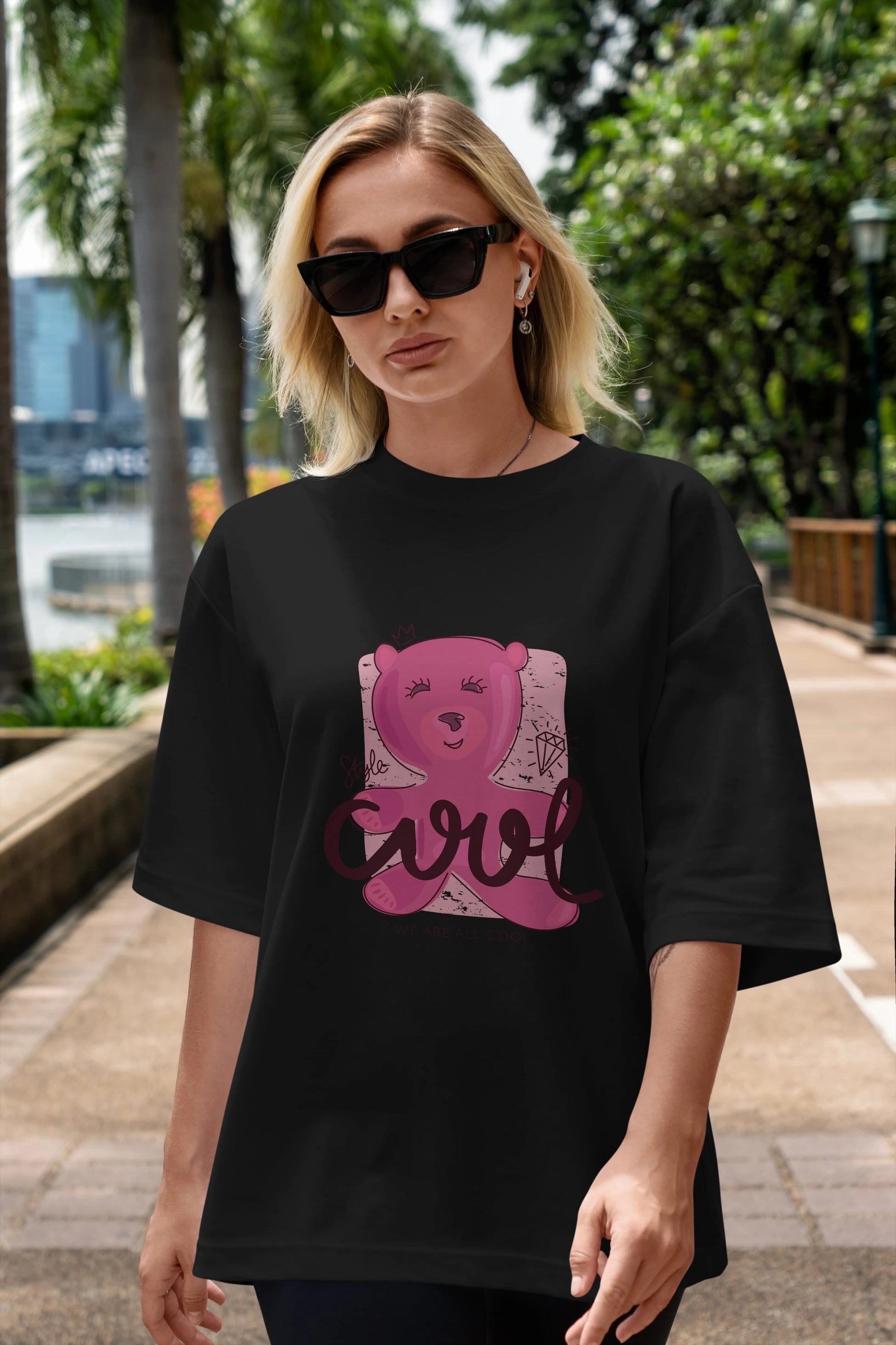 Cool Style Bear Ön Baskılı Oversize t-shirt Erkek Kadın Unisex