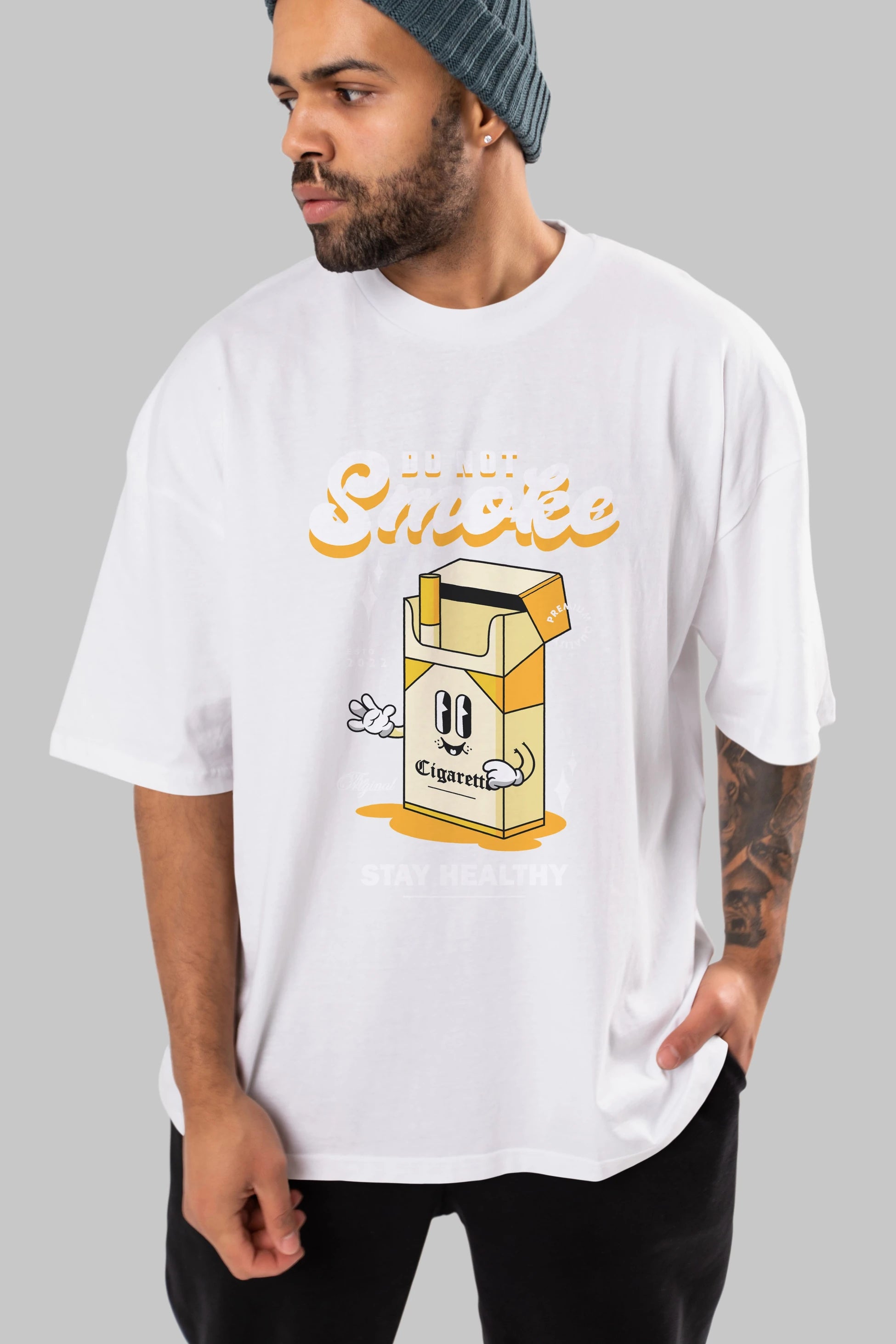 Do Not Smoke Ön Baskılı Oversize t-shirt Erkek Kadın Unisex