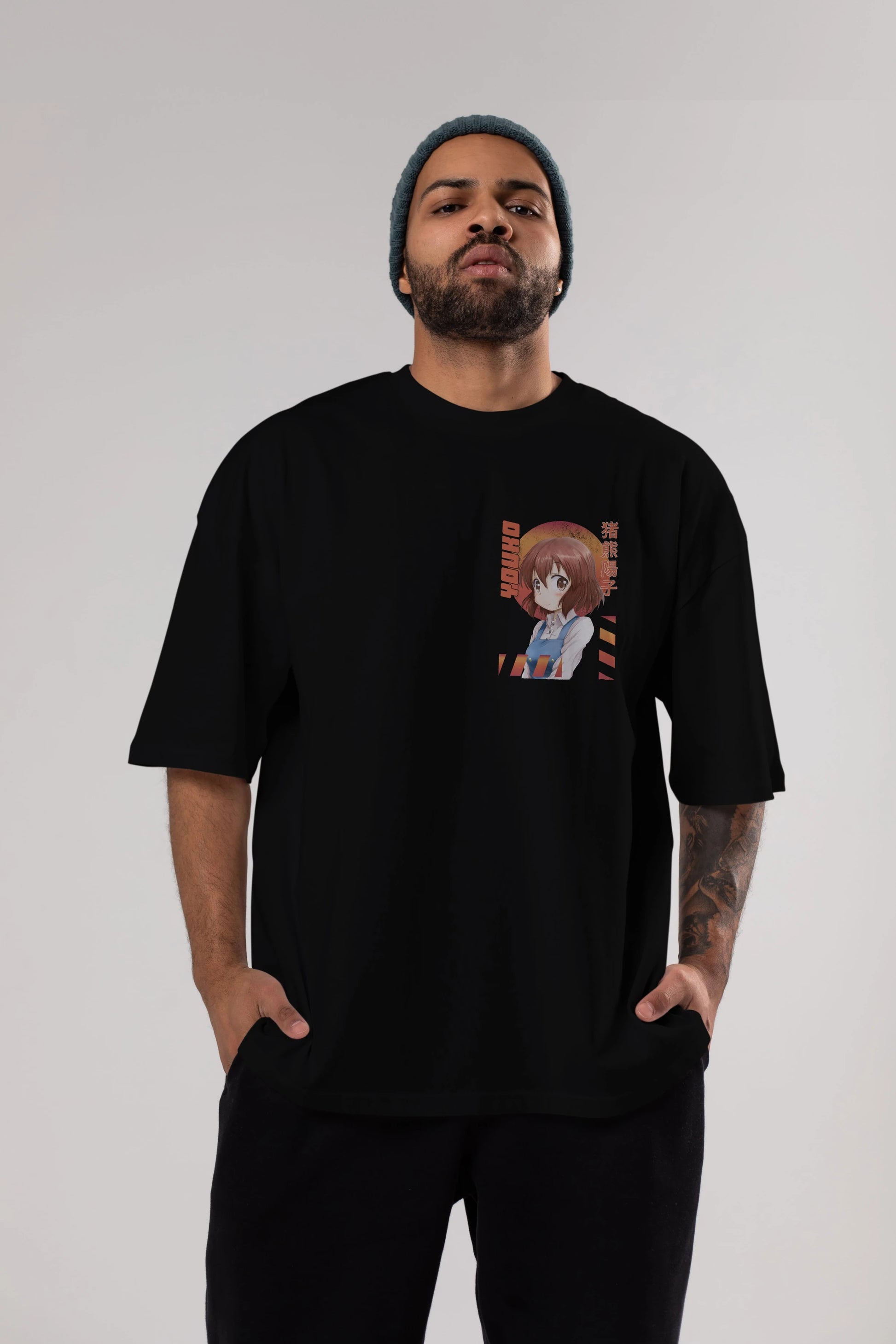 Youko Inokuma 5 Ön Sol Baskılı Oversize t-shirt Erkek Kadın Unisex %100 Pamuk Bisiklet Yaka tişort