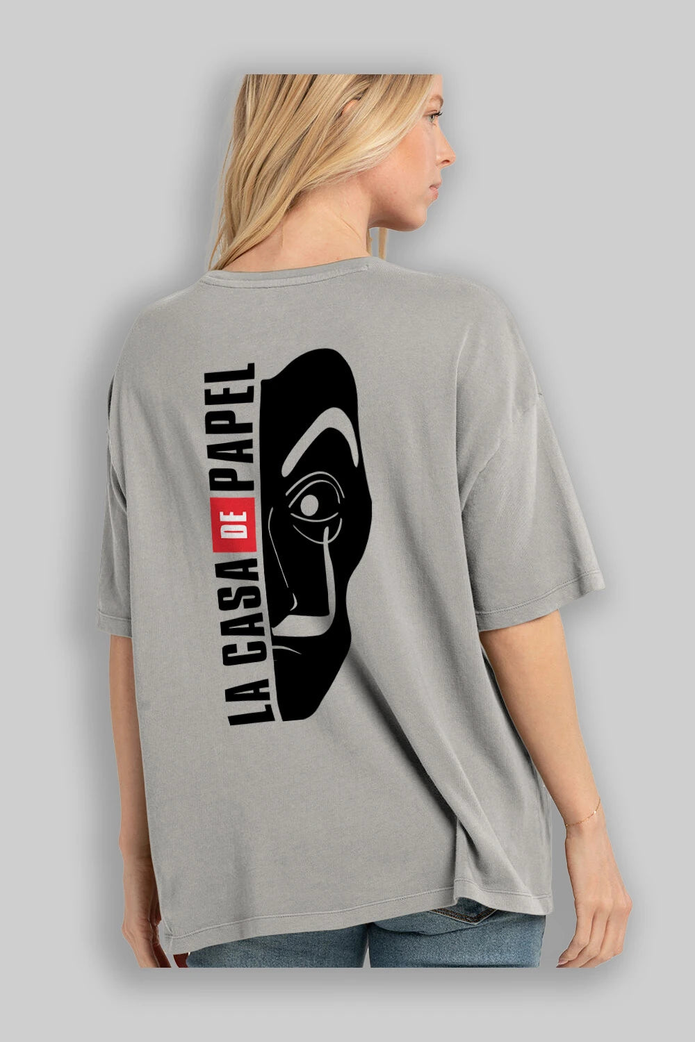 La Casa De Papel (3) Arka Baskılı Oversize t-shirt Erkek Kadın Unisex %100 Pamuk Bisiklet Yaka tişort