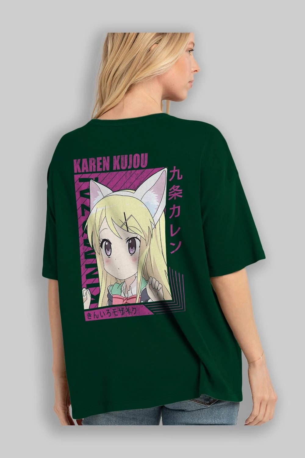 Karen Kujou 4 Anime Arka Baskılı Oversize t-shirt Erkek Kadın Unisex