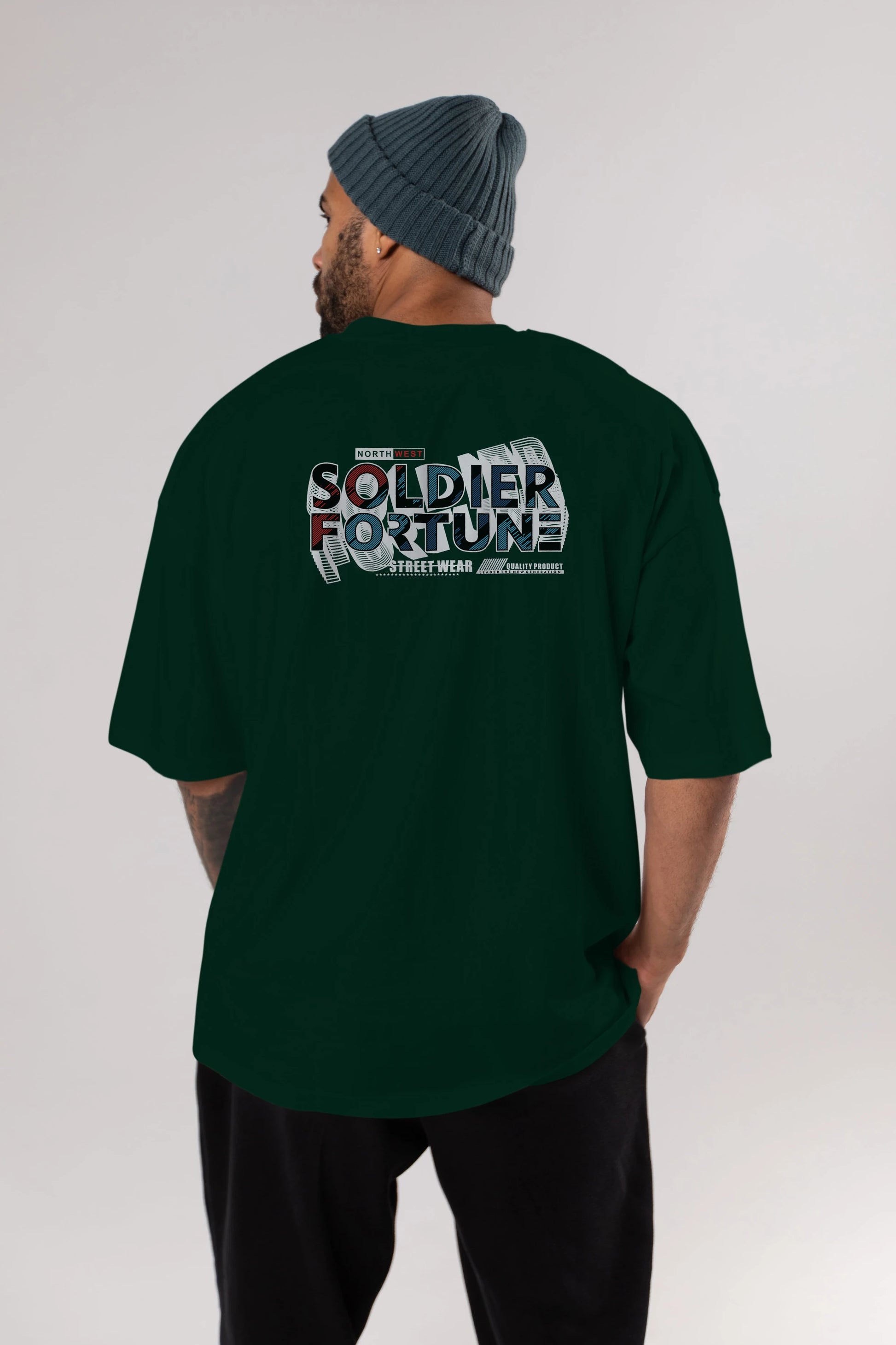 Soldier Fortune Arka Baskılı Oversize t-shirt Erkek Kadın Unisex