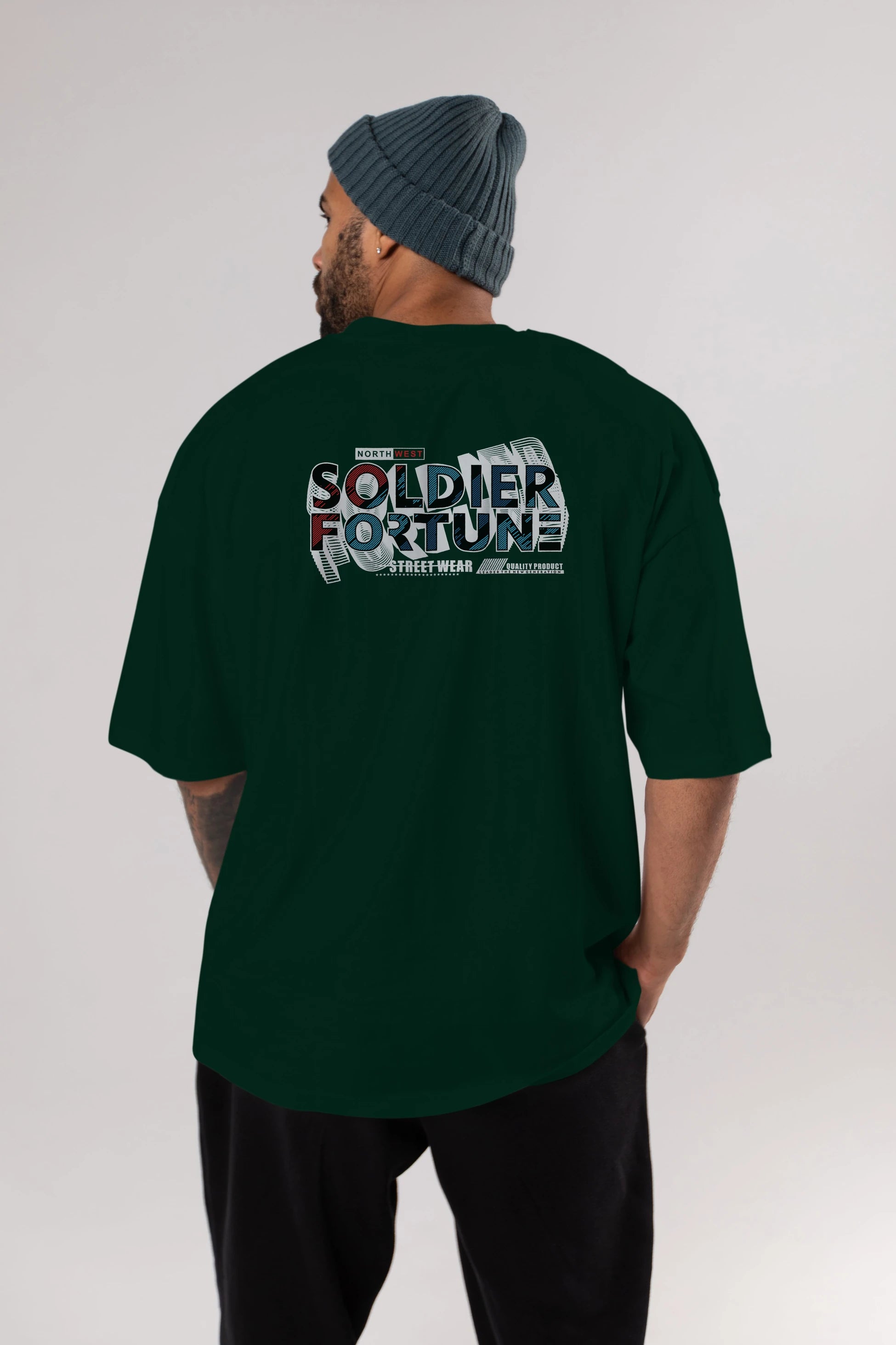 Soldier Fortune Arka Baskılı Oversize t-shirt Erkek Kadın Unisex