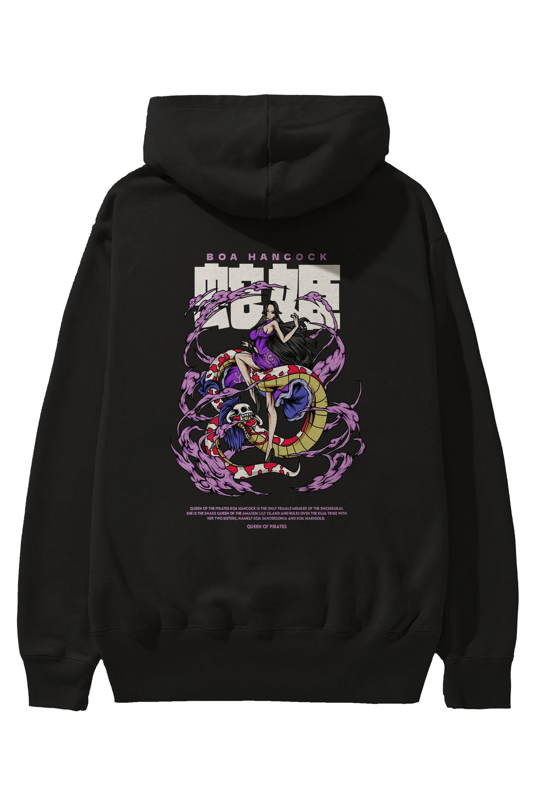 Boa Hancock Anime Arka Baskılı Hoodie Oversize Kapüşonlu Sweatshirt Erkek Kadın Unisex
