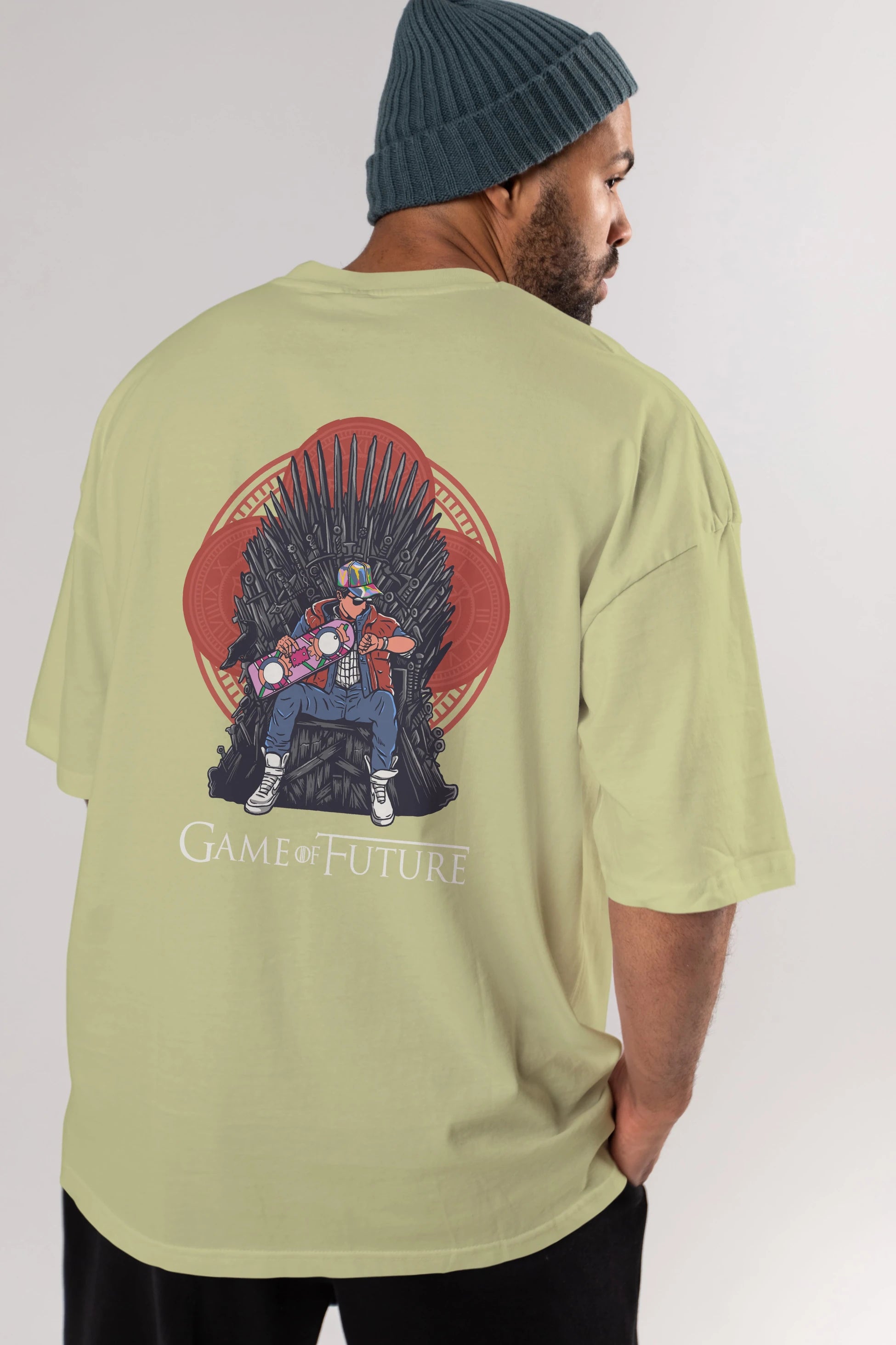 Game Of Future Arka Baskılı Oversize t-shirt Erkek Kadın Unisex %100 Pamuk
