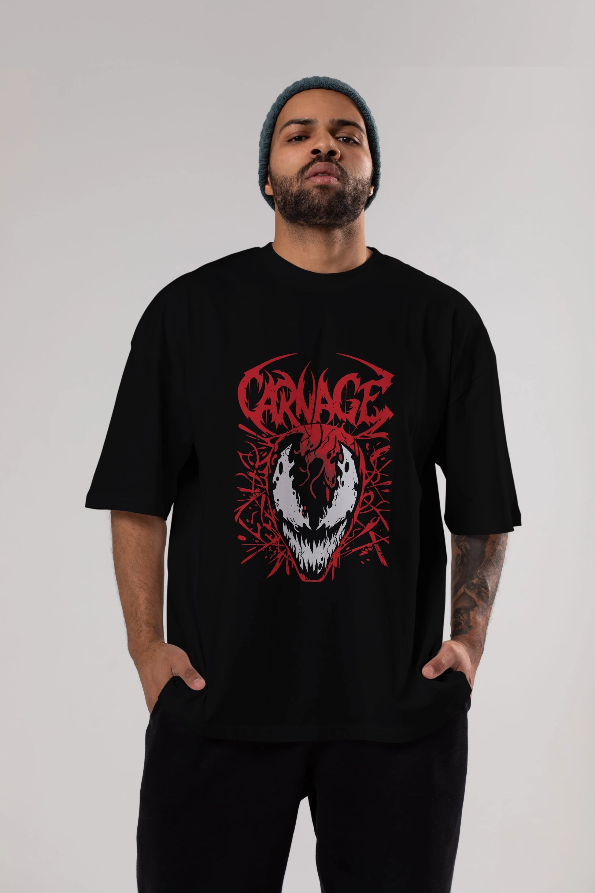Venom (22) Ön Baskılı Oversize t-shirt Erkek Kadın Unisex %100 Pamuk Bisiklet Yaka tişort
