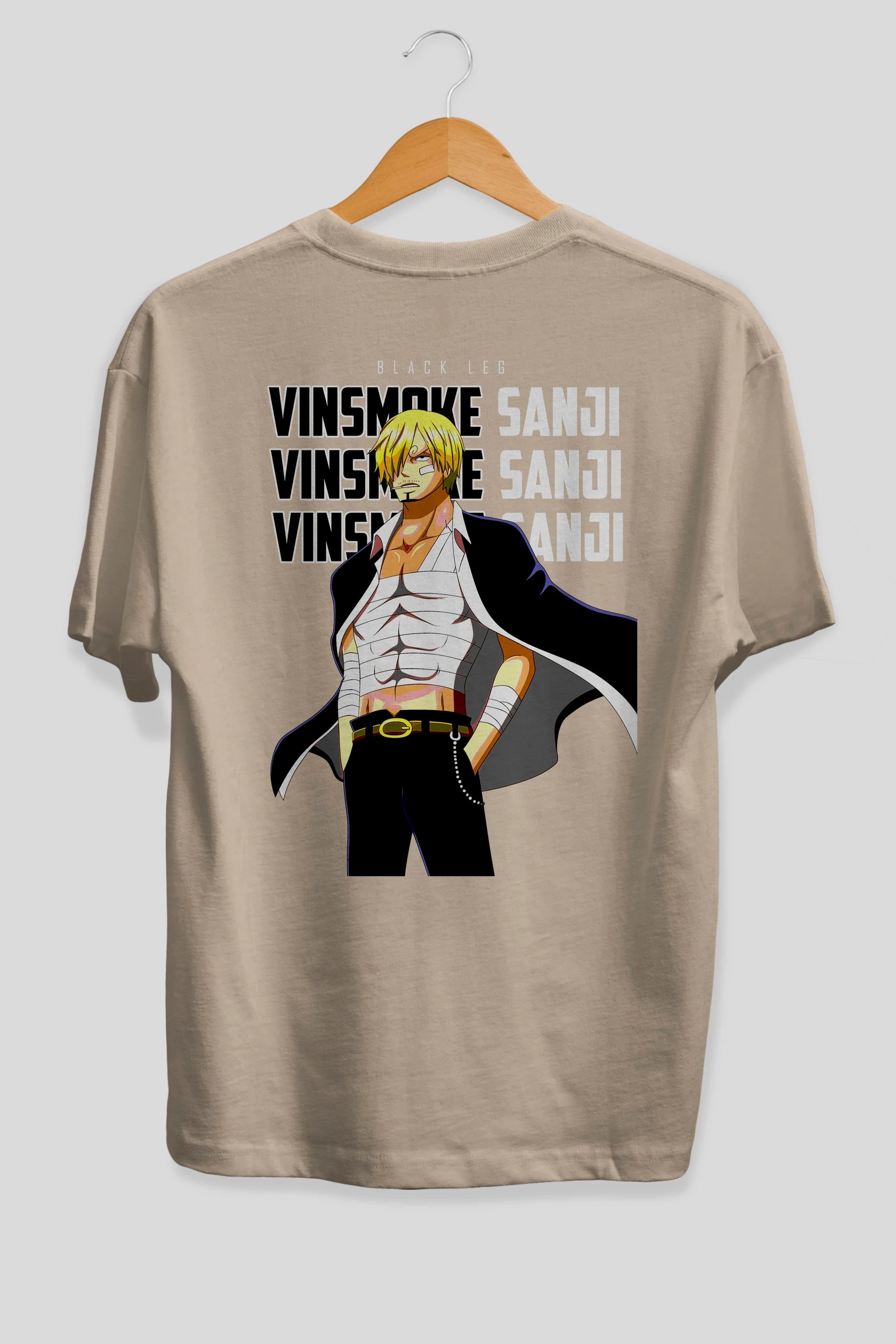 Sanji Anime Arka Baskılı Oversize t-shirt Erkek Kadın Unisex %100 pamuk tişort
