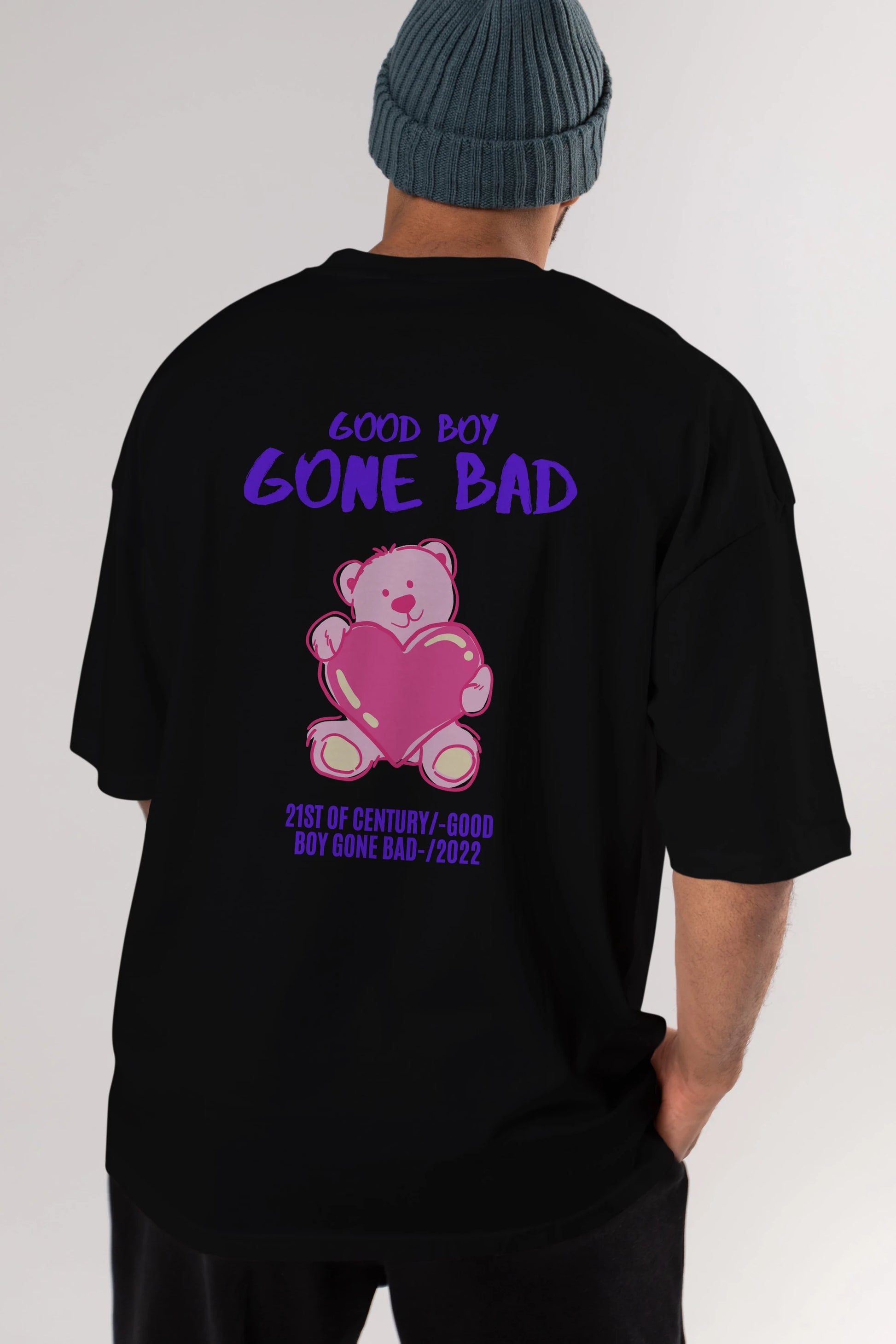 Good Boy Gona Bad Arka Baskılı Oversize t-shirt Erkek Kadın Unisex