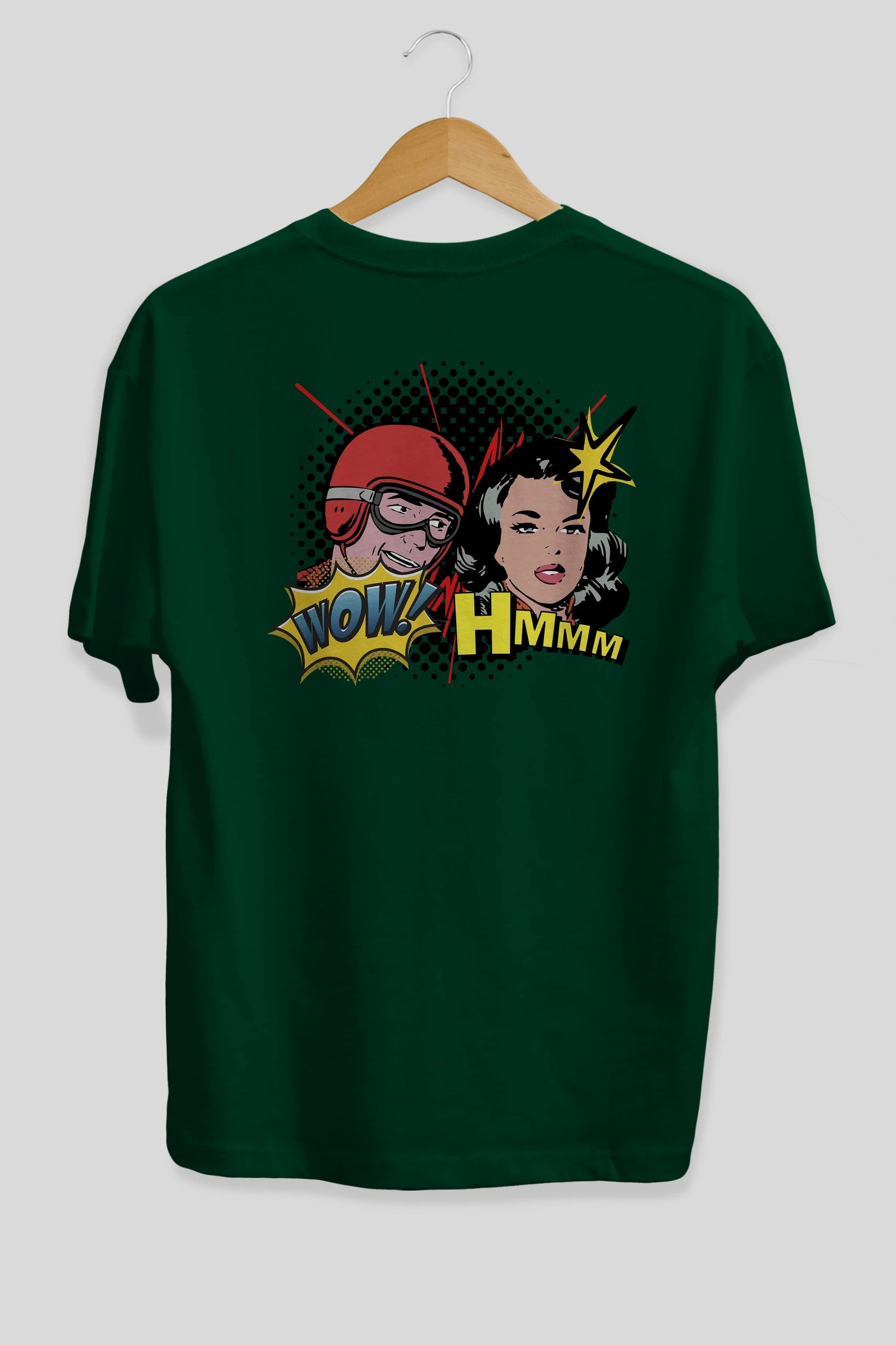 Comic Wow Yazılı Arka Baskılı Oversize t-shirt Erkek Kadın Unisex