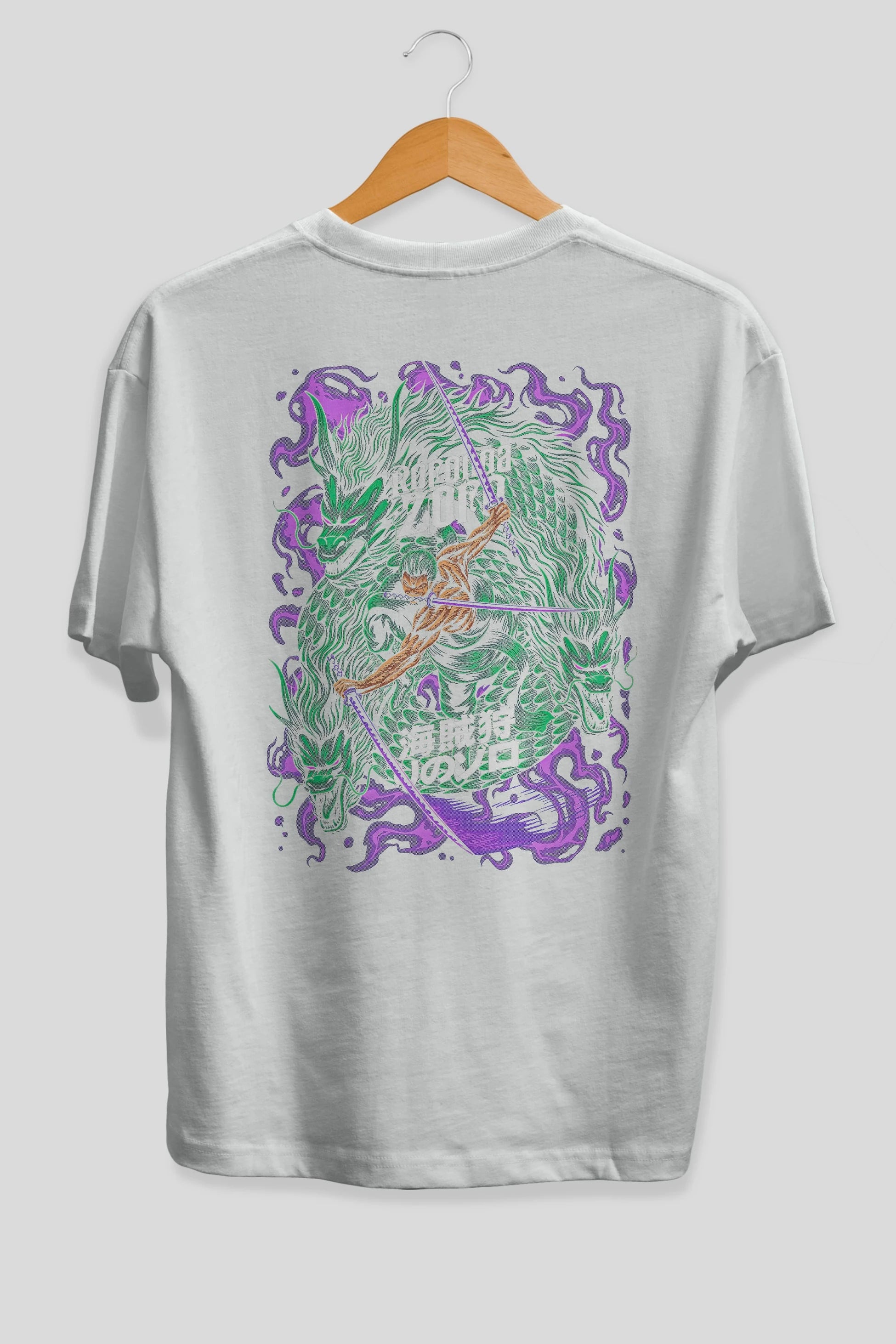 RORONOA ZORO 5 Anime Arka Baskılı Oversize t-shirt Erkek Kadın Unisex