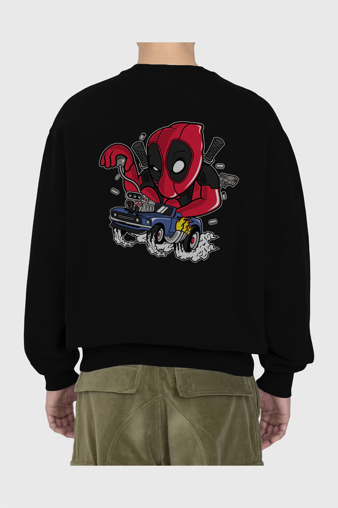 Deadpool (21) Arka Baskılı Oversize Sweatshirt Erkek Kadın Unisex