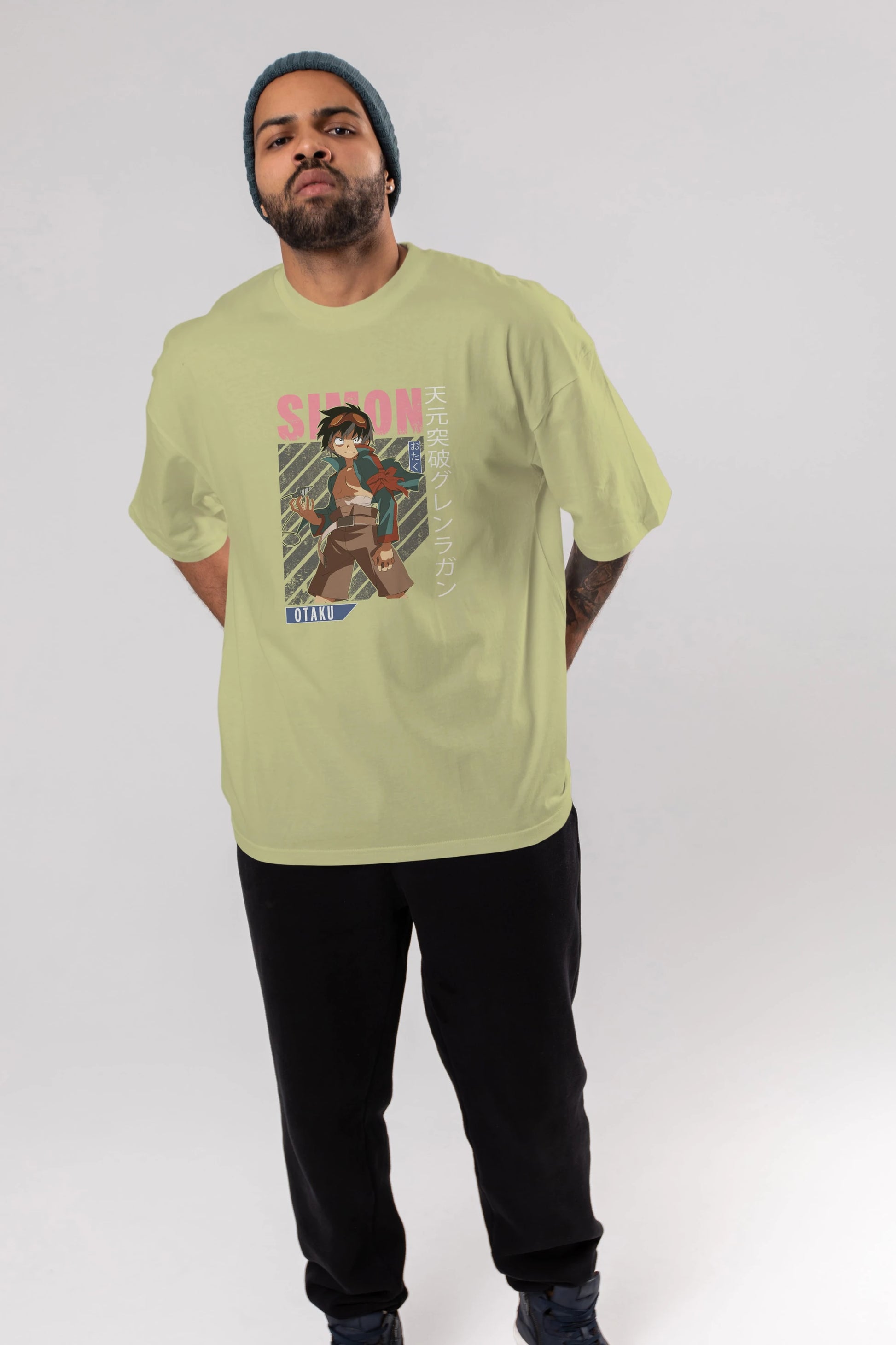 Simon 5 Anime Ön Baskılı Oversize t-shirt %100 pamuk Erkek Kadın Unisex