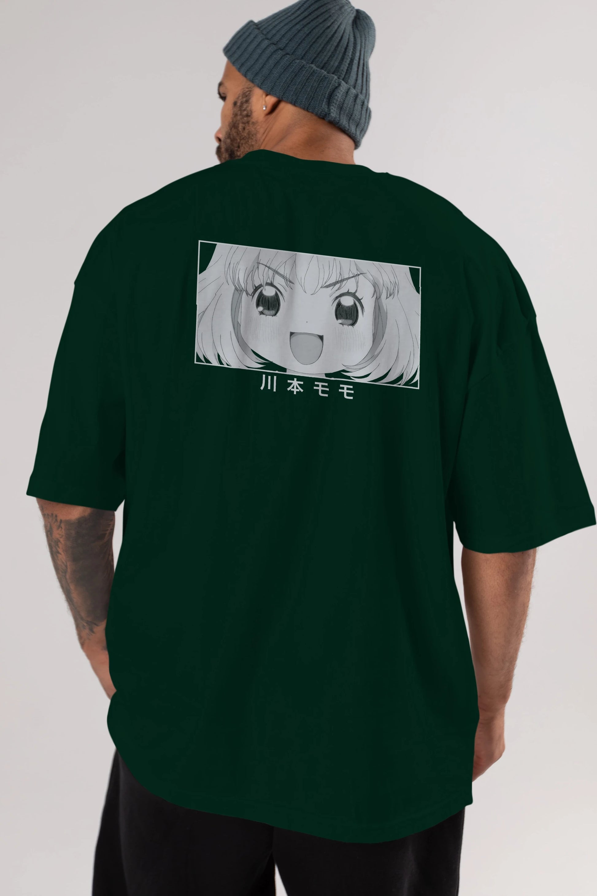 Momo Kawamoto 1 Anime Arka Baskılı Oversize t-shirt Erkek Kadın Unisex