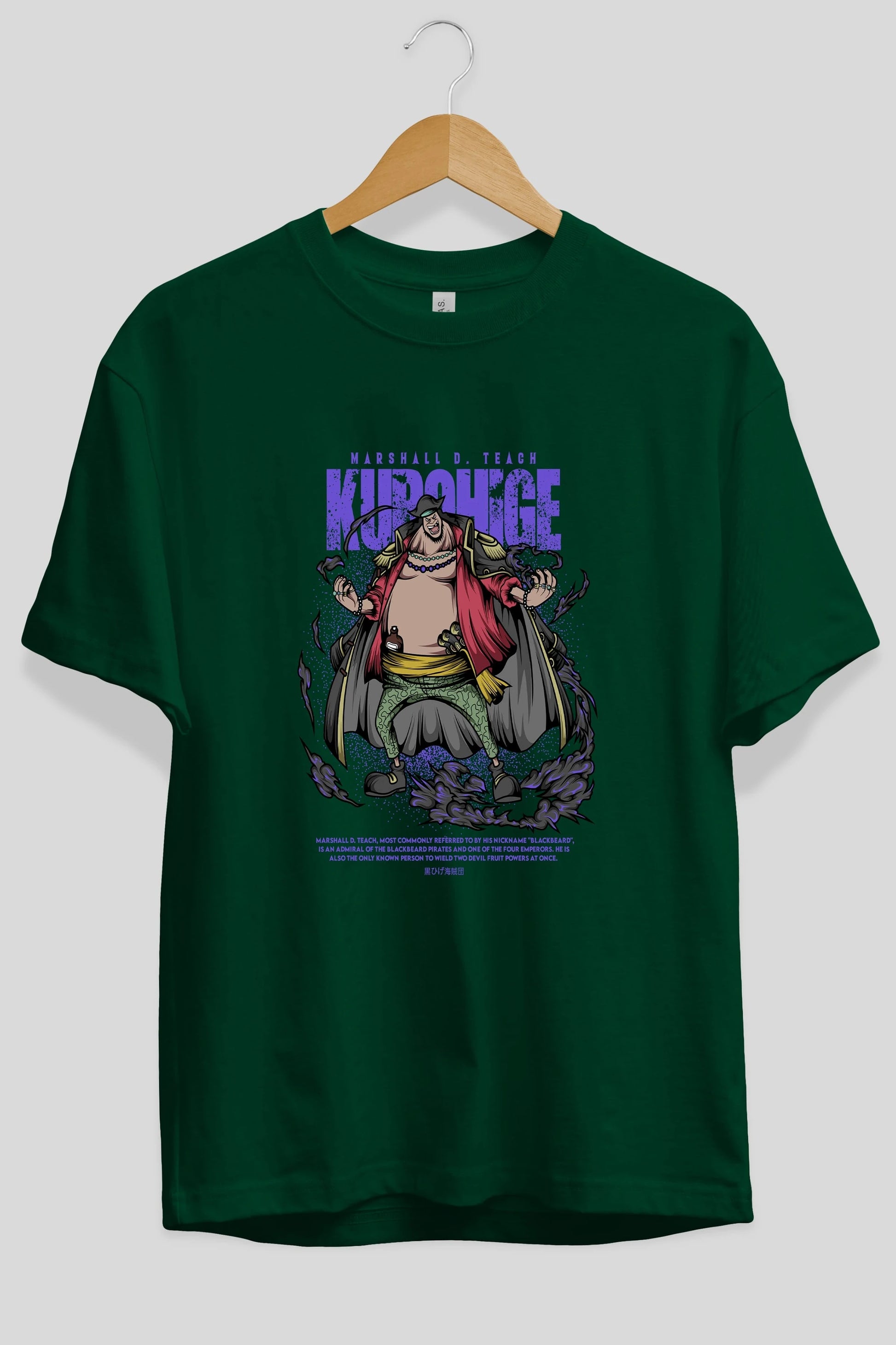 Marshall D. Teach Anime Ön Baskılı Oversize t-shirt %100 pamuk Erkek Kadın Unisex