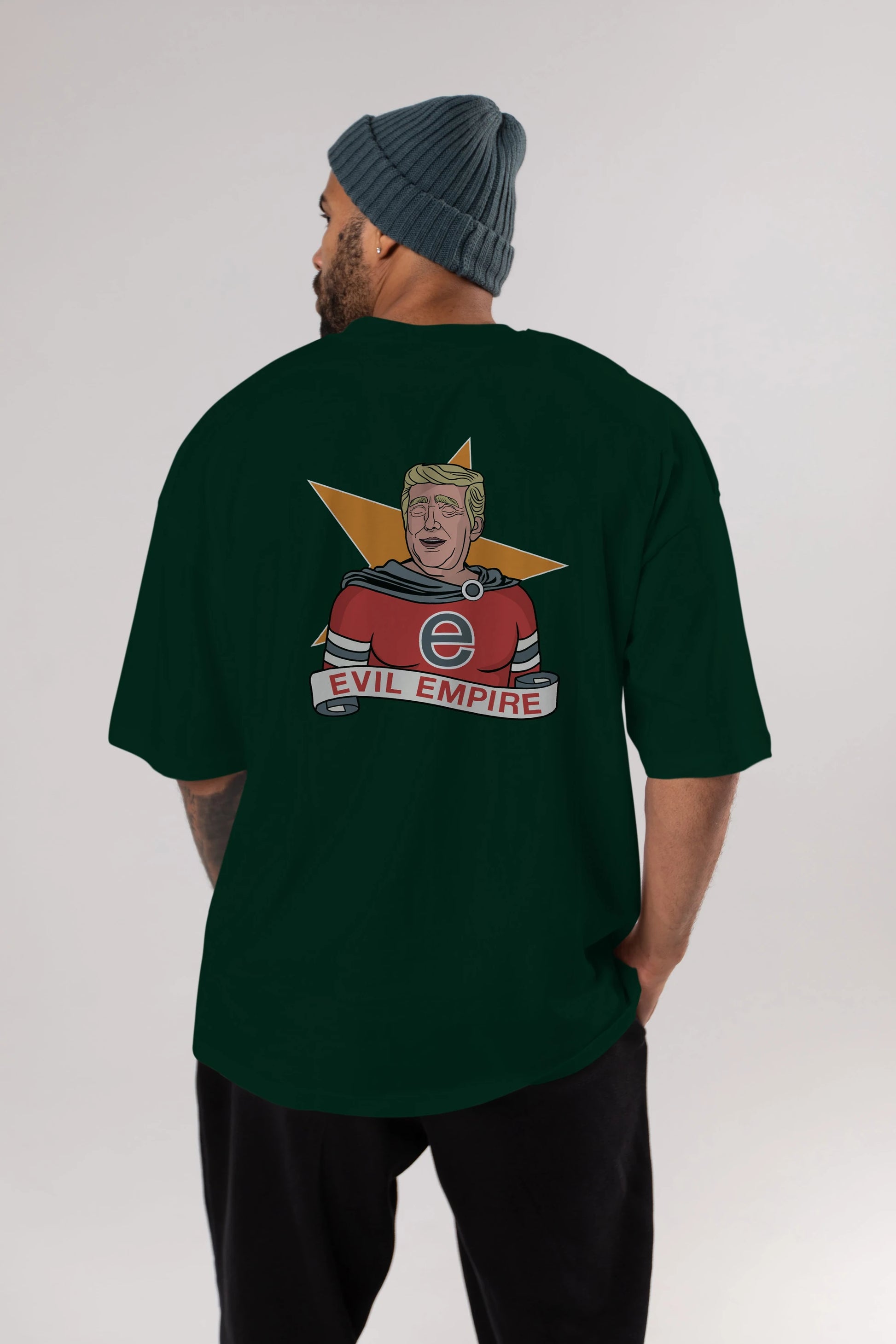 Evil Empire Trump Arka Baskılı Oversize t-shirt Erkek Kadın Unisex %100 Pamuk tişort