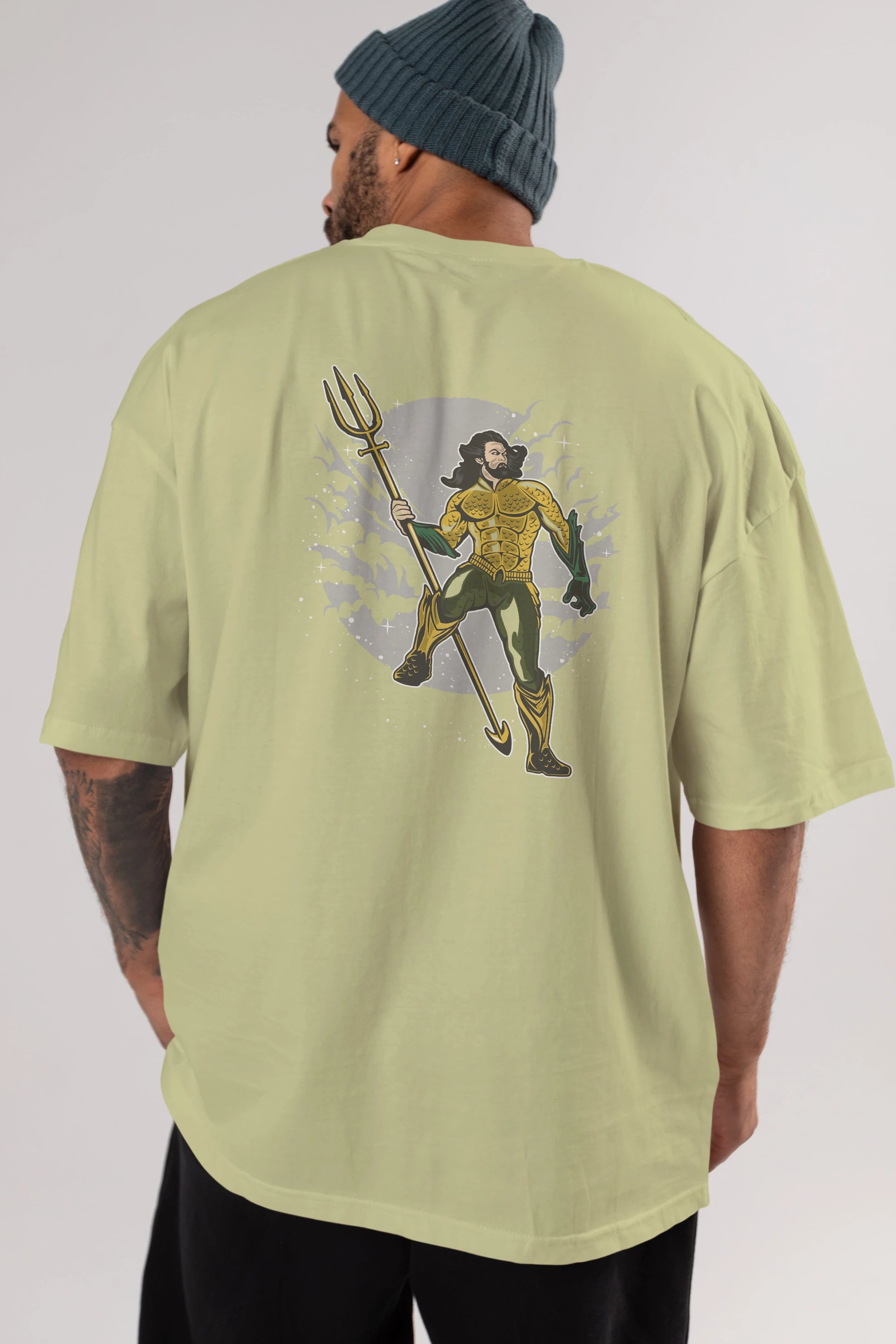 AQUAMAN Arka Baskılı Oversize t-shirt Erkek Kadın Unisex %100 Pamuk