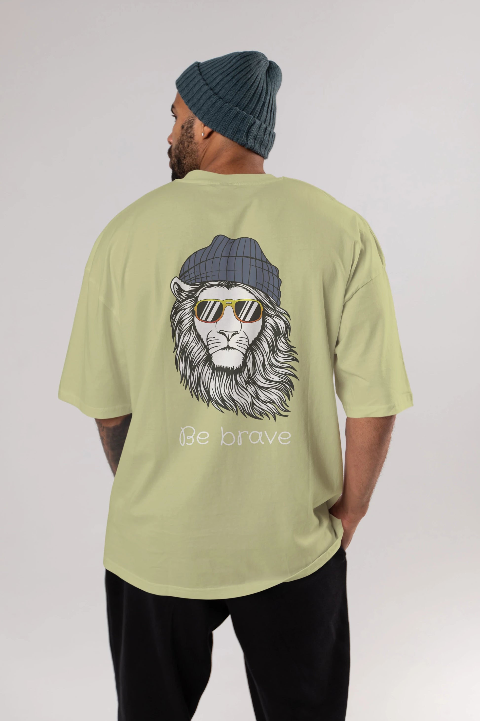 Be Brave Arka Baskılı Oversize t-shirt Erkek Kadın Unisex