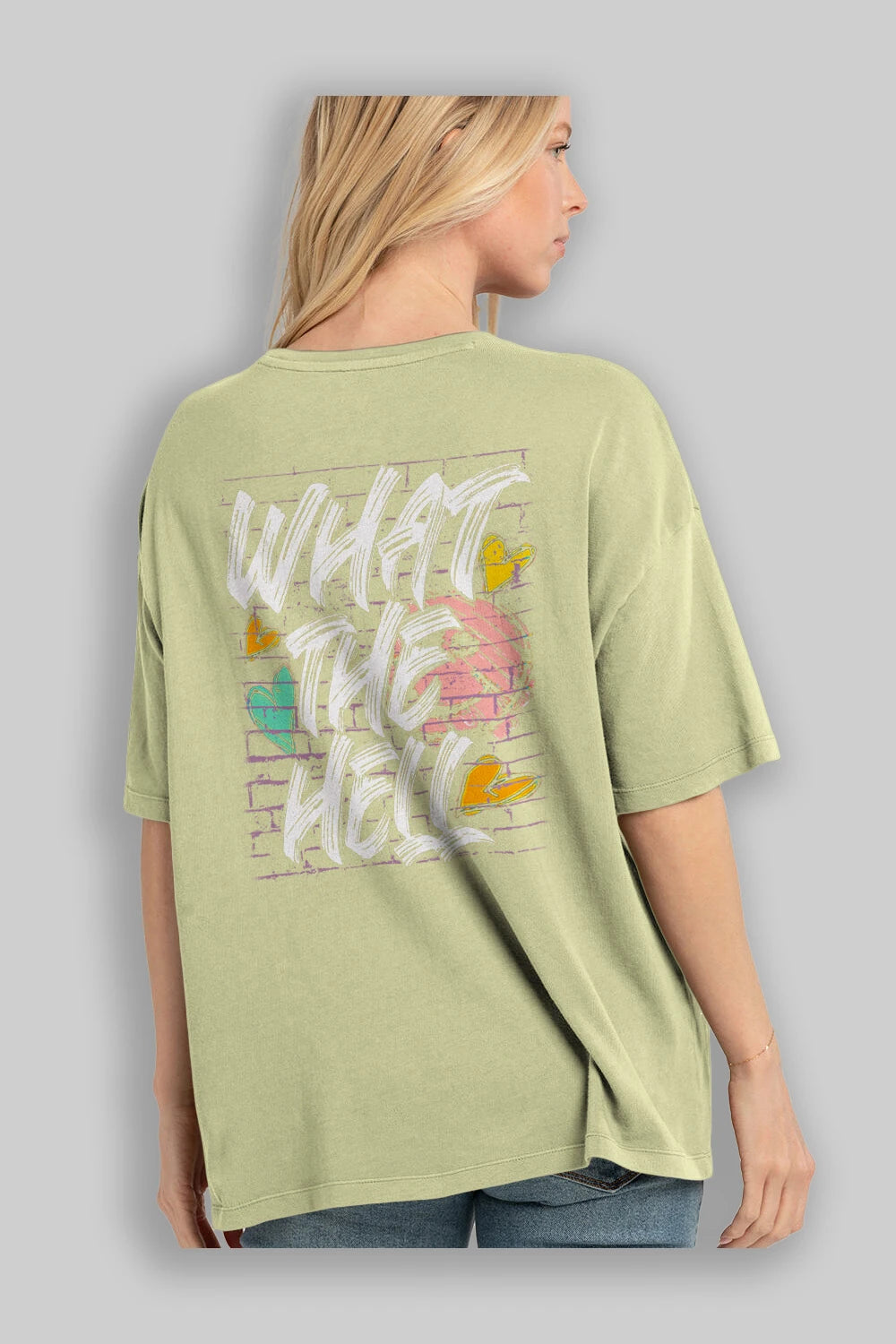 What The Hell Arka Baskılı Oversize t-shirt Erkek Kadın Unisex