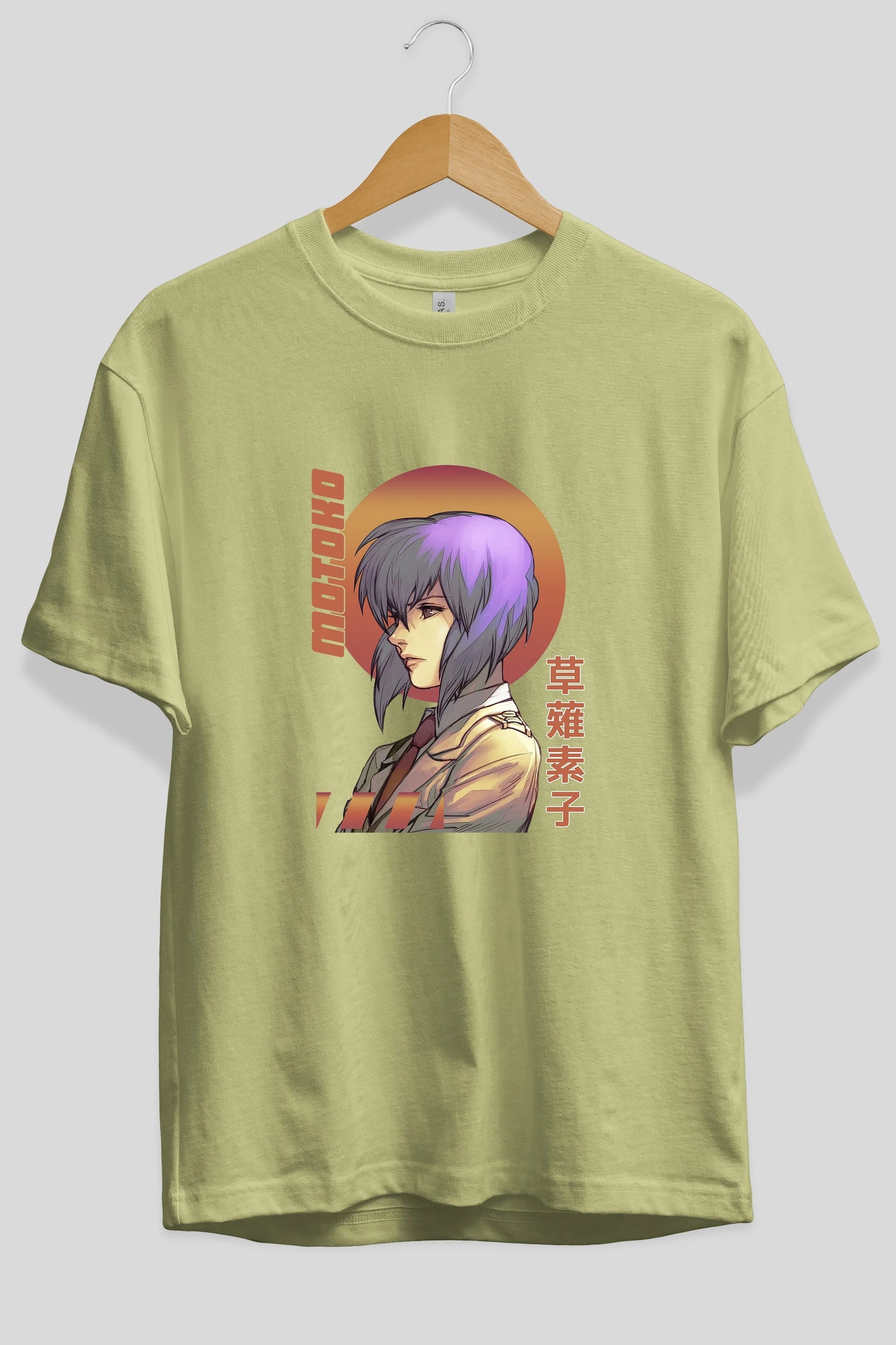 Motoko Kusanagi 10 Anime Ön Baskılı Oversize t-shirt %100 pamuk Erkek Kadın Unisex