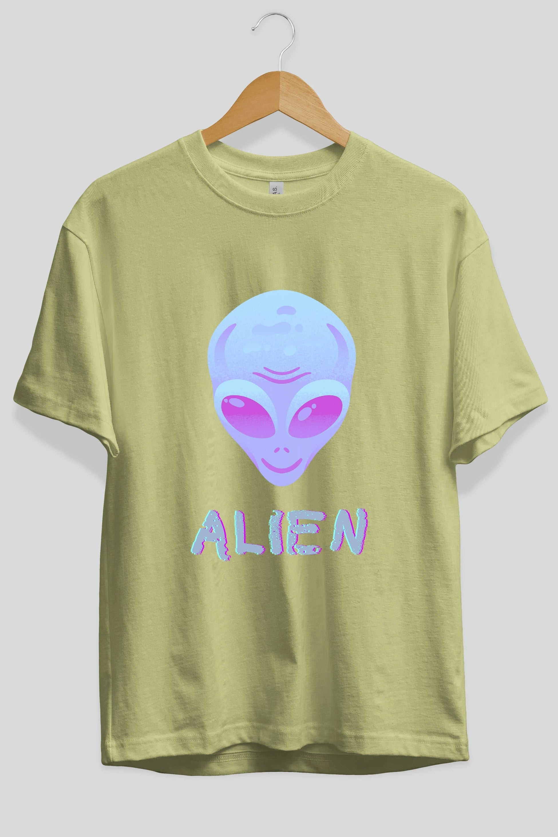Alien Ön Baskılı Oversize t-shirt Erkek Kadın Unisex