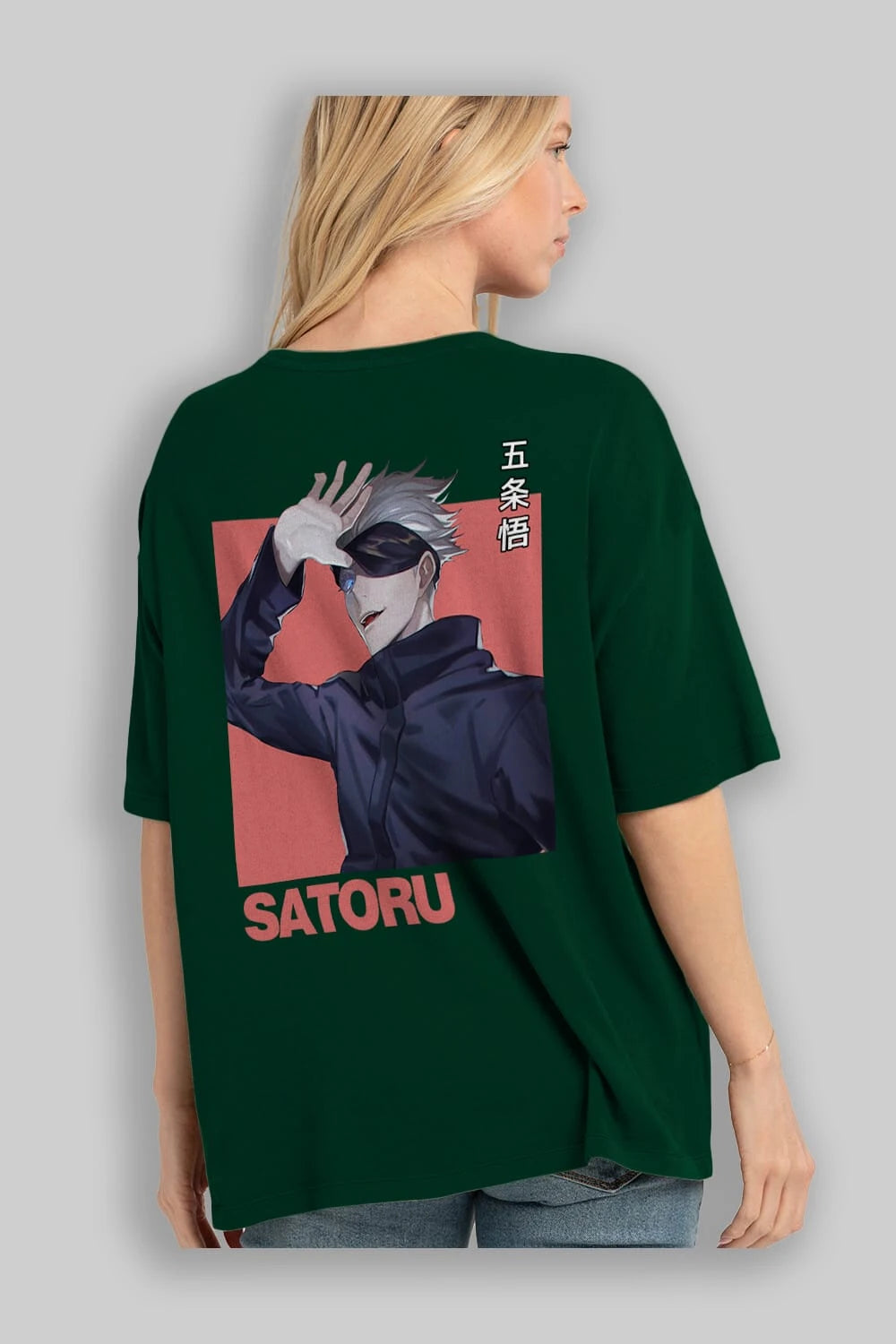 SATORU GOJO 2 Anime Arka Baskılı Oversize t-shirt Erkek Kadın Unisex