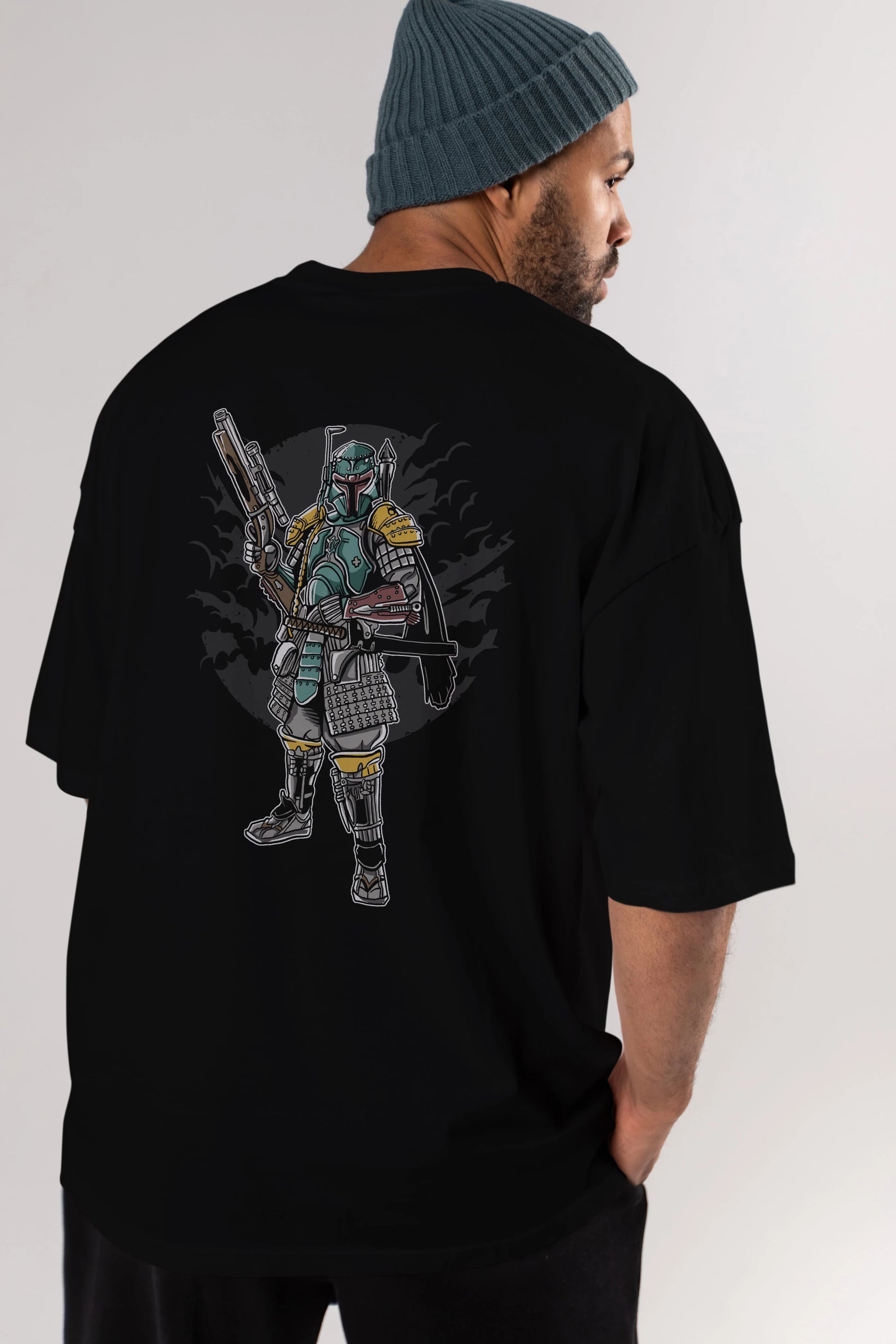 Ronin Hunter Arka Baskılı Oversize t-shirt Erkek Kadın Unisex %100 Pamuk