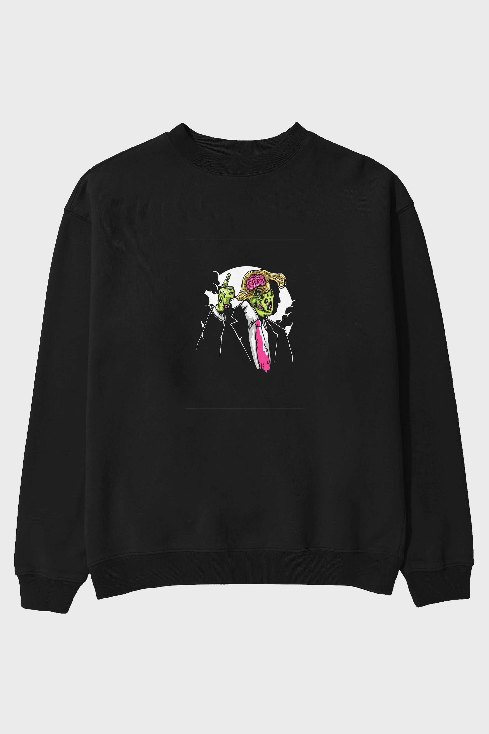 Make Zombie Great Again Ön Baskılı Oversize Sweatshirt Erkek Kadın Unisex